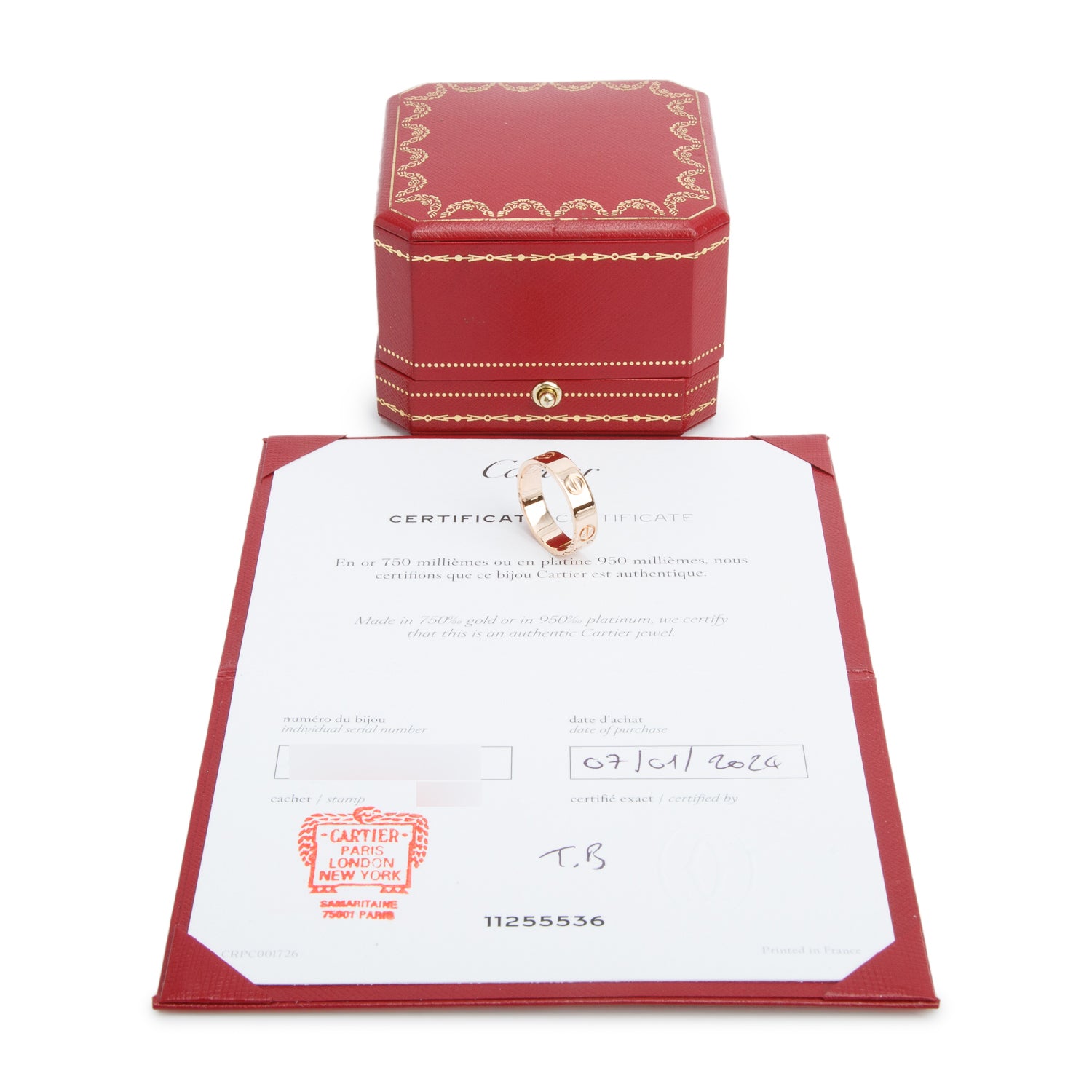Cartier 2024 18k Rose Gold 5.5 MM Love Ring, Classic Model, Size 56 8 w/ Box & Certificate