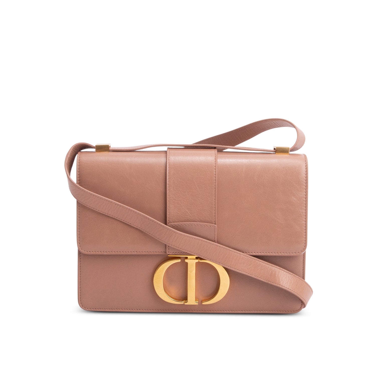 Christian Dior Pink Shiny Crinkled Lambskin Leather 30 Montaigne Bag w/ Authenticity Card