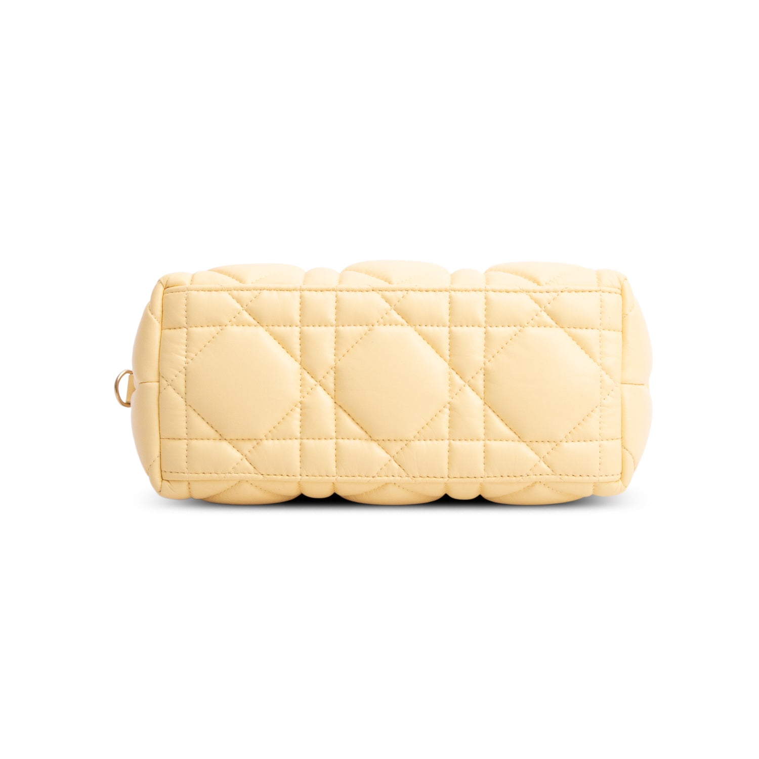 Christian Dior 2022 Yellow Calfskin Macrocannage Medium Travel Nomad Pouch