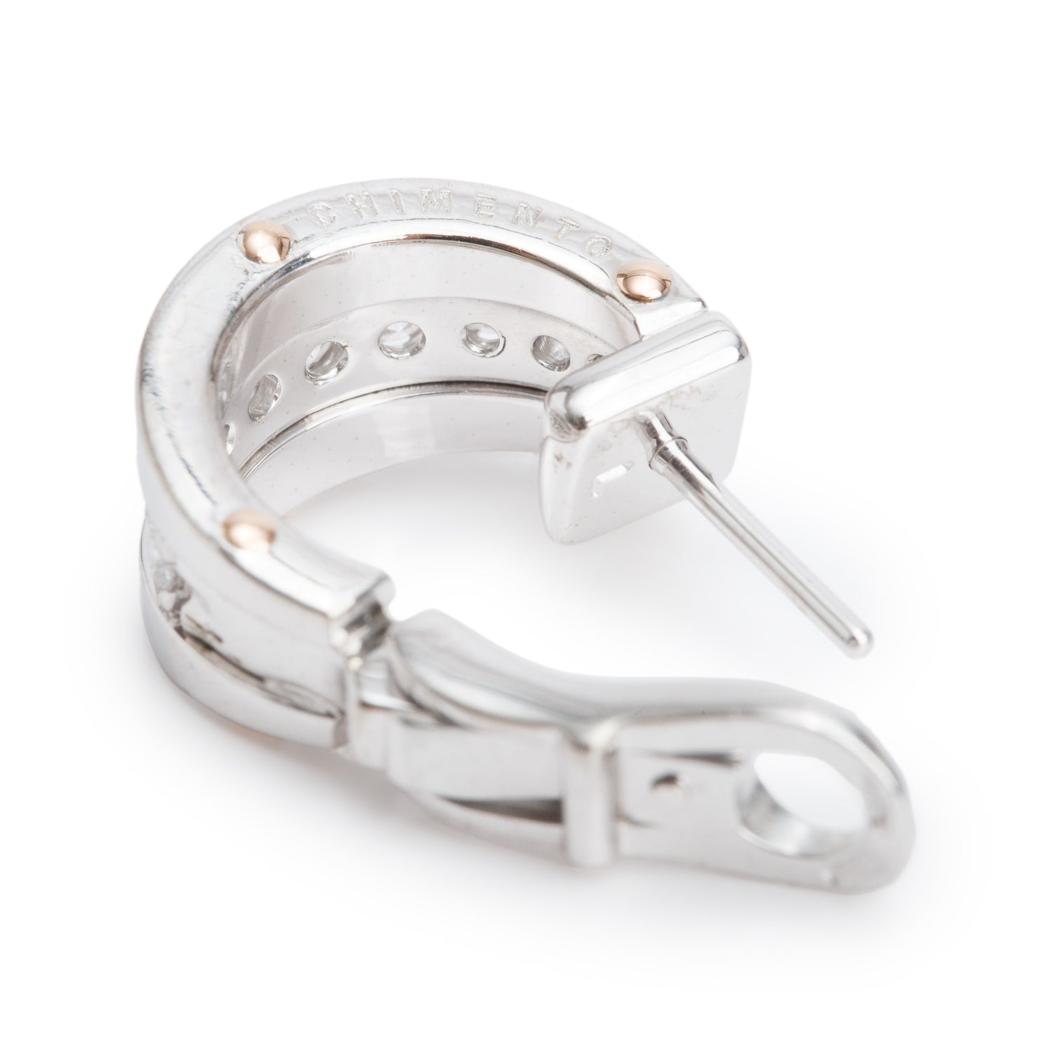 Chimento 18k White and Yellow Gold Diamond Huggie Earrings