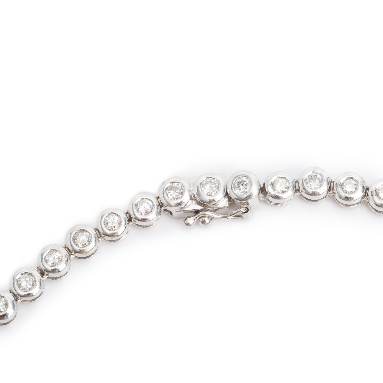 18k White Gold 5.35 tcw. Graduated Diamond Tennis Necklace