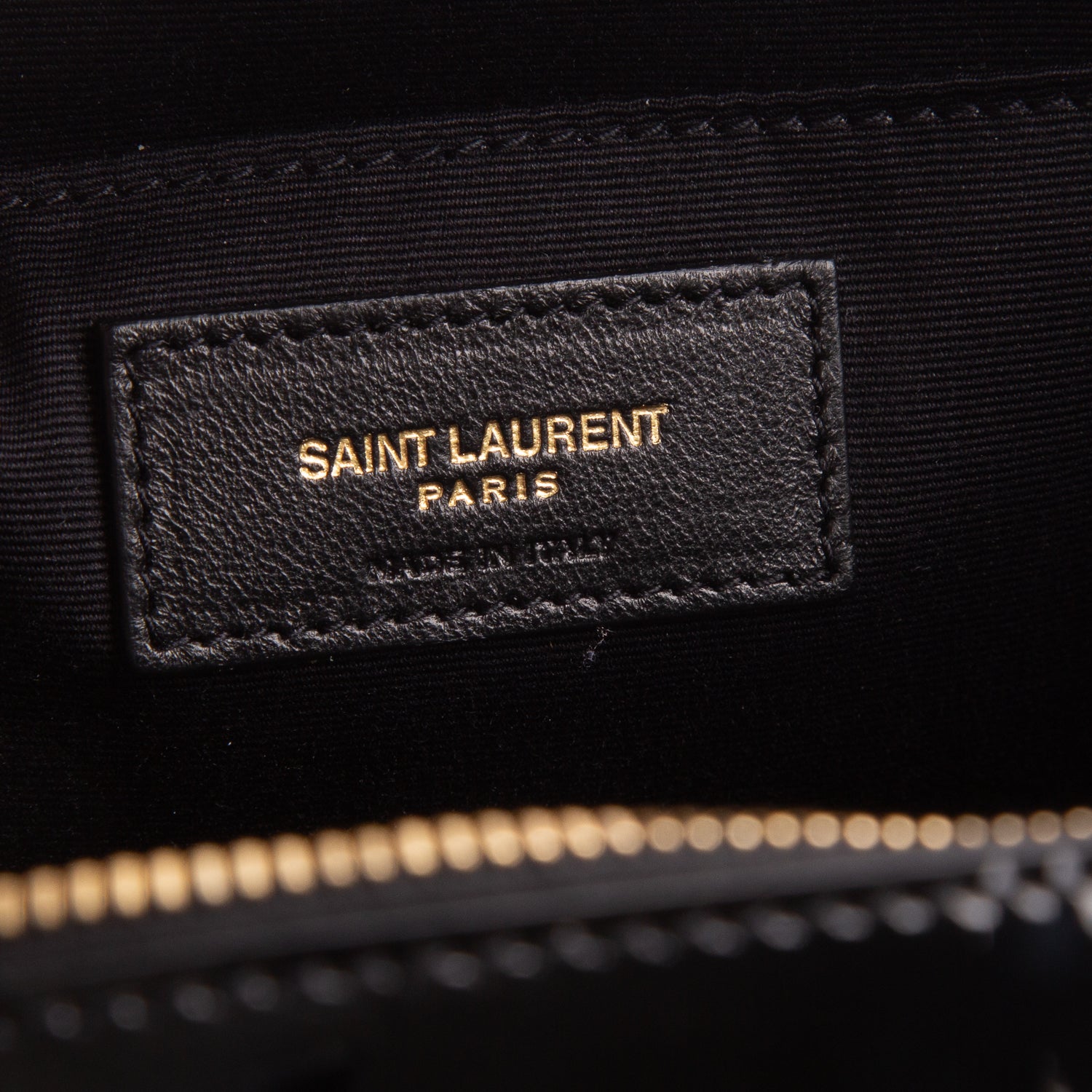 Saint Laurent Black Patent Matelasse Monogram Vicky Camera Bag