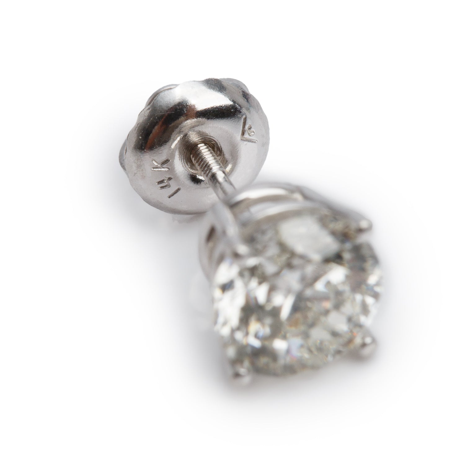 14k White Gold 1.83 tcw. Diamond Stud Earrings
