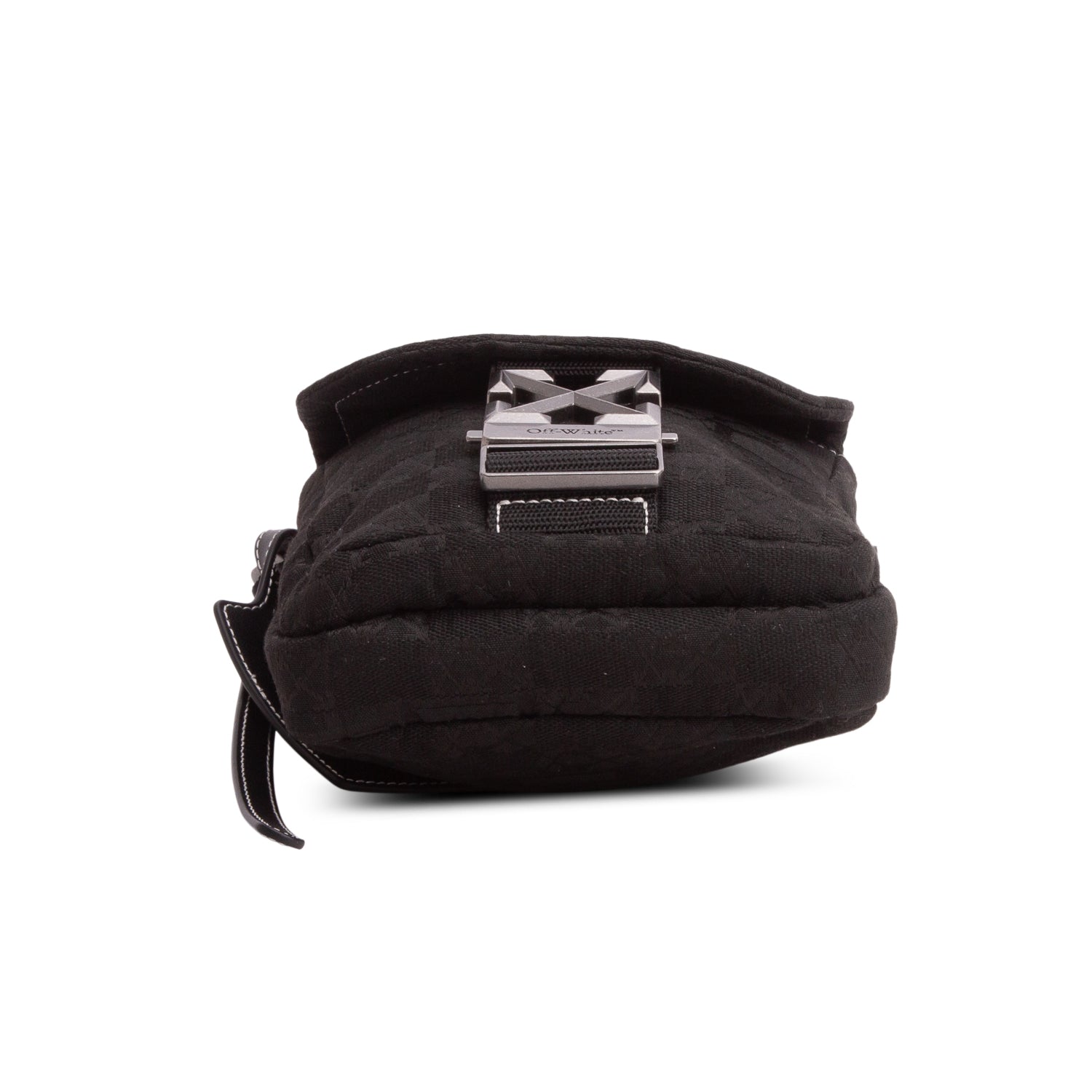 Off-White Black Canvas North/South Flight Multi Pocket Crossbody Bag