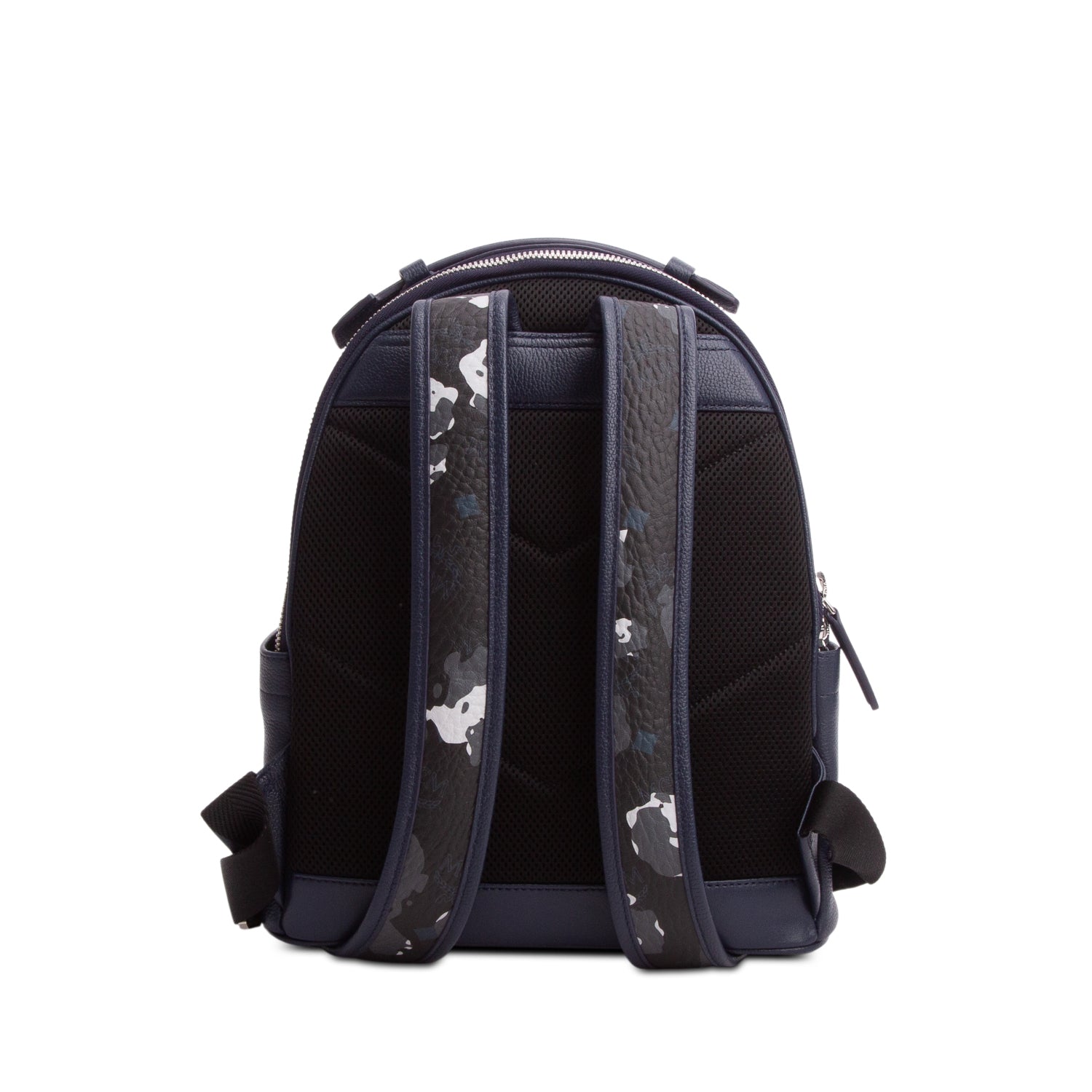 MCM Blue Calfskin Visetos Floral Leopard Klassik Small Stark Backpack