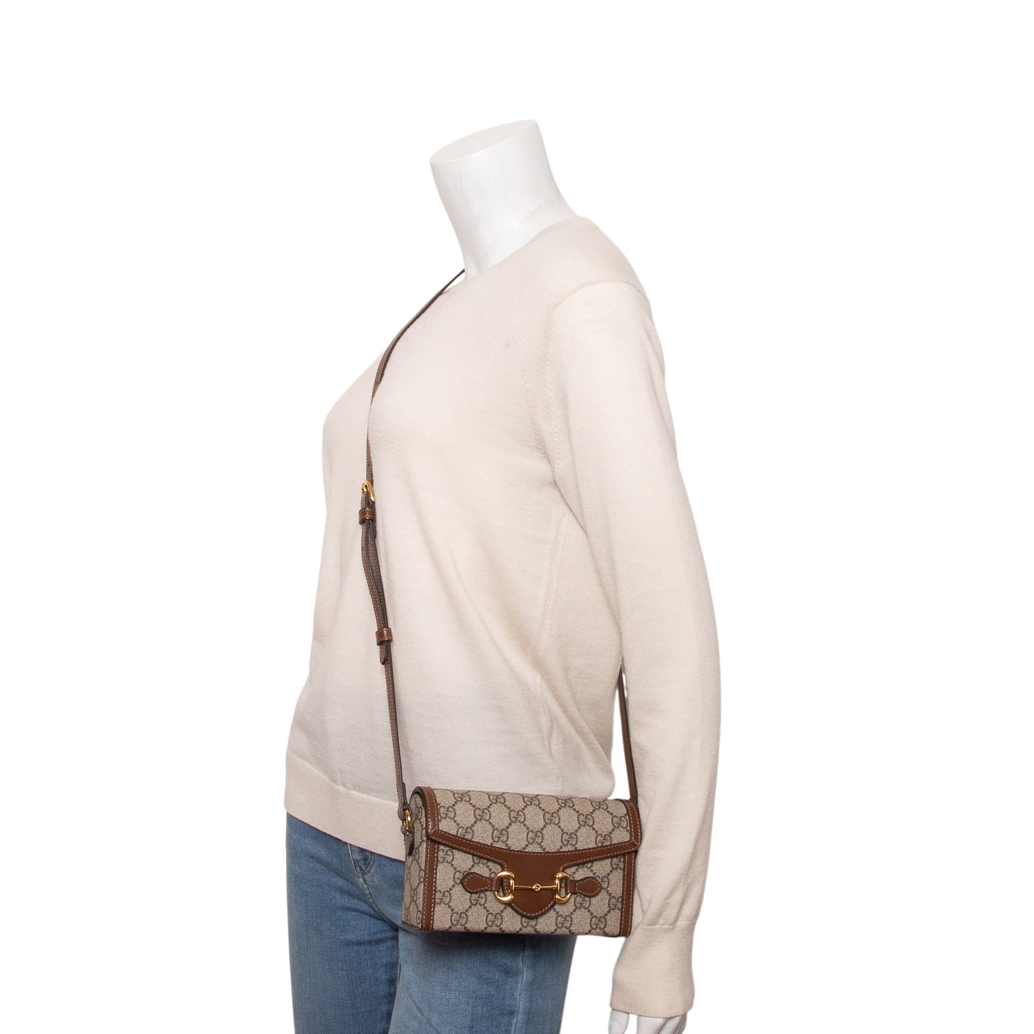 Gucci GG Supreme Monogram Mini Horsebit 1955 Shoulder Bag w/ Box