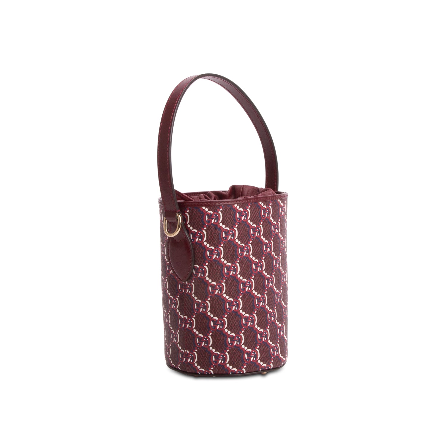 Gucci Red GG Shadow Monogram Mini Bucket Bag w/ Strap