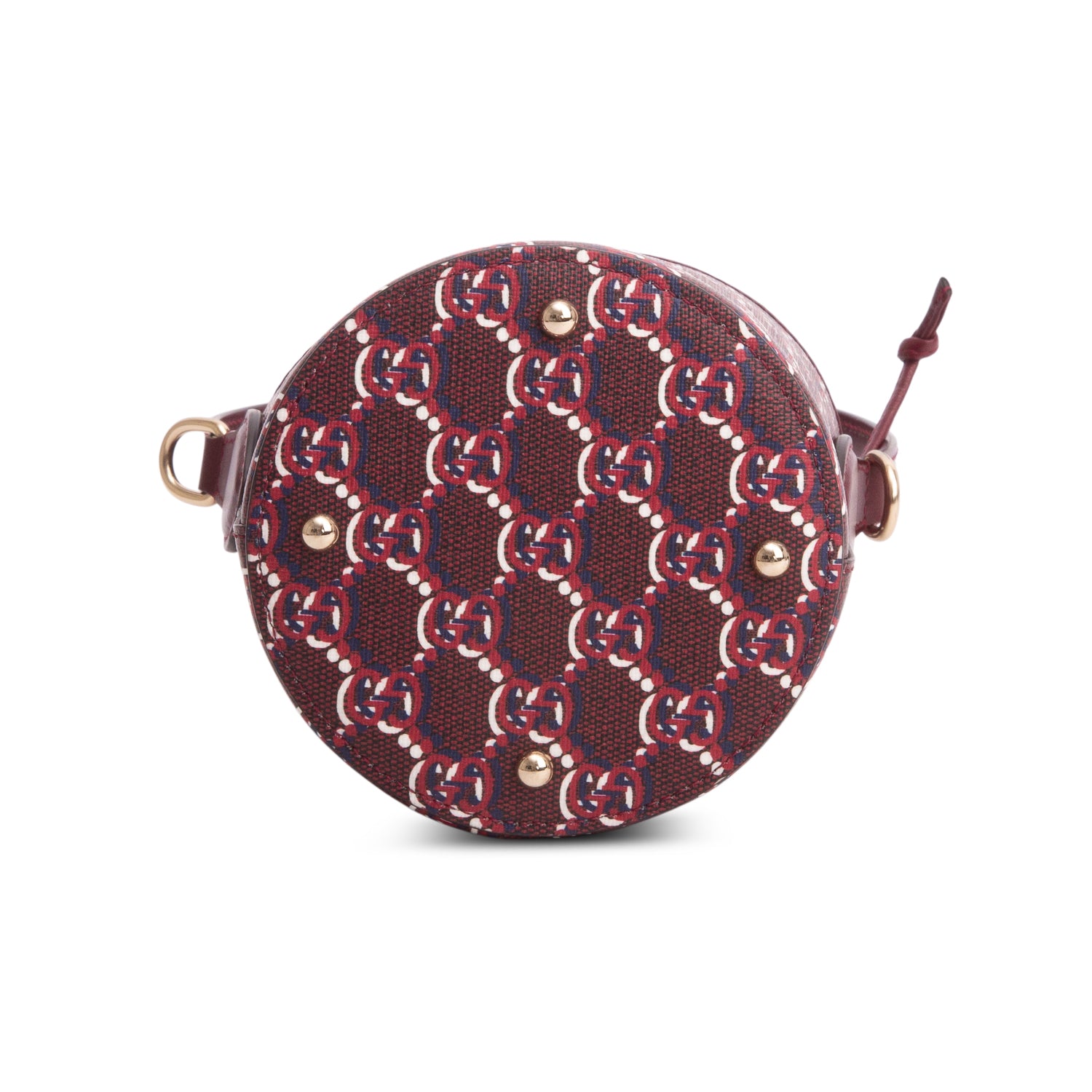 Gucci Red GG Shadow Monogram Mini Bucket Bag w/ Strap