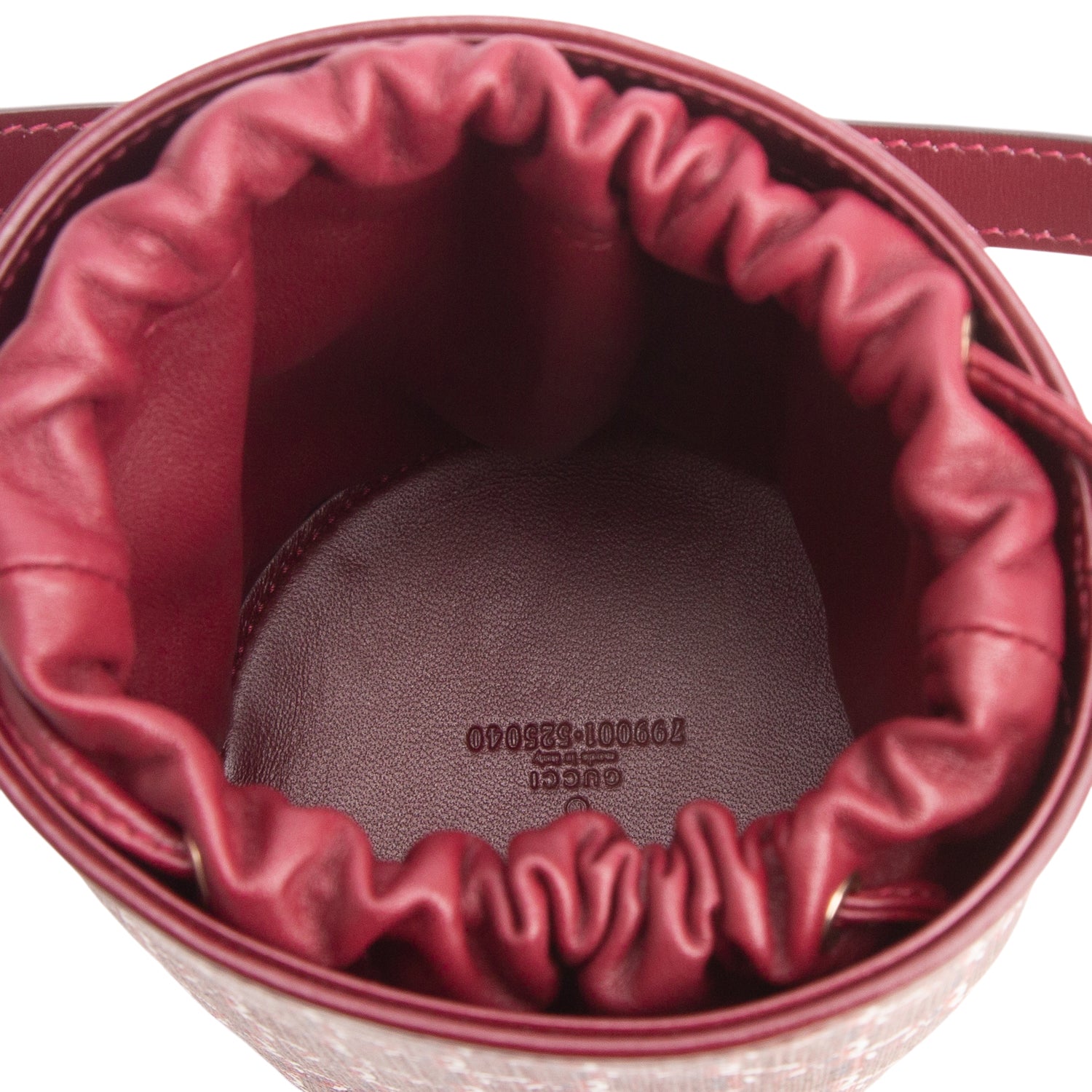 Gucci Red GG Shadow Monogram Mini Bucket Bag w/ Strap