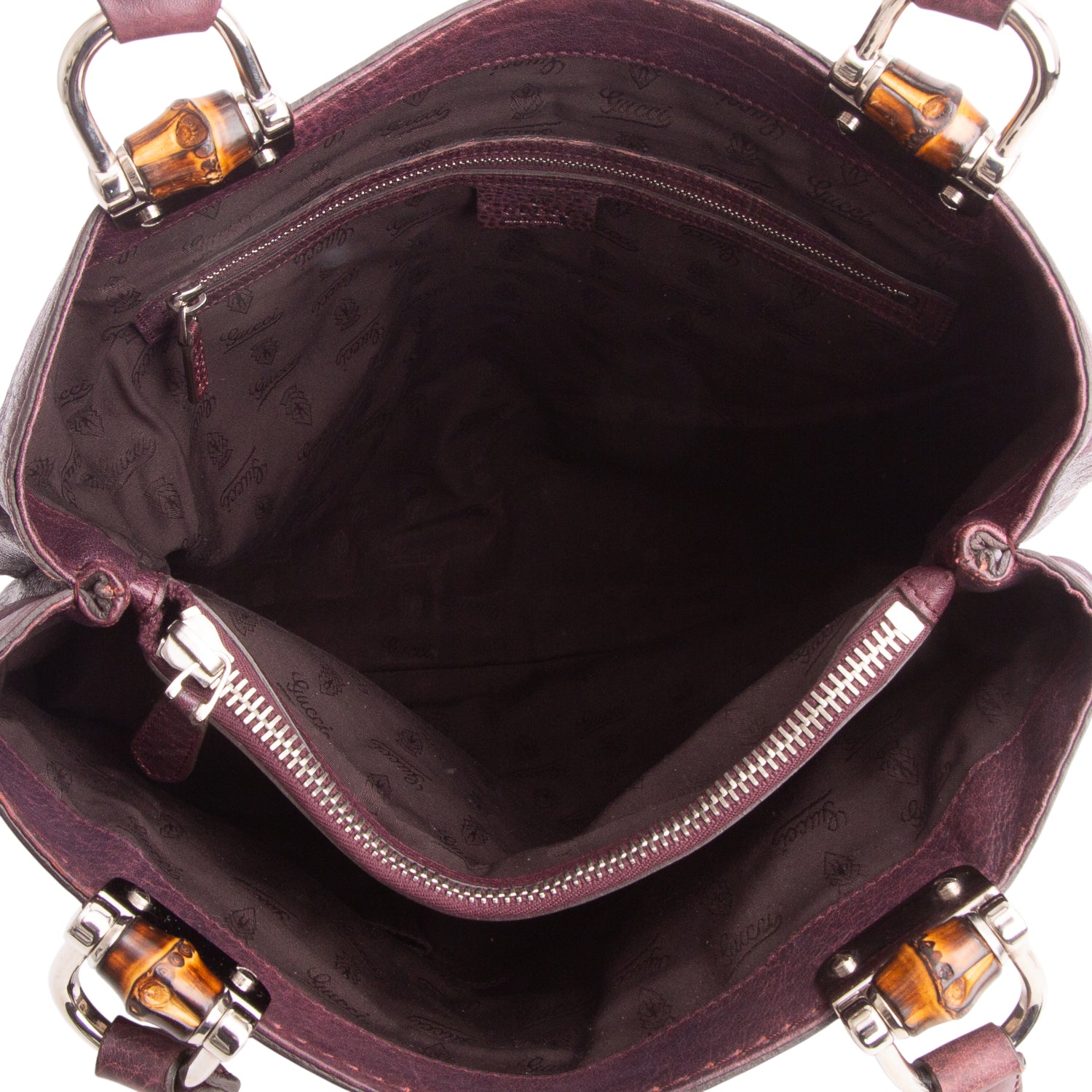 Gucci Brown Libeccio Medium Bamboo Bar Tote