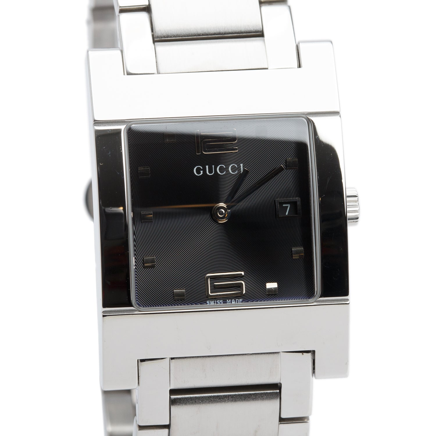 Gucci Stainless Steel 7700 Series Quartz Watch Blue Dial