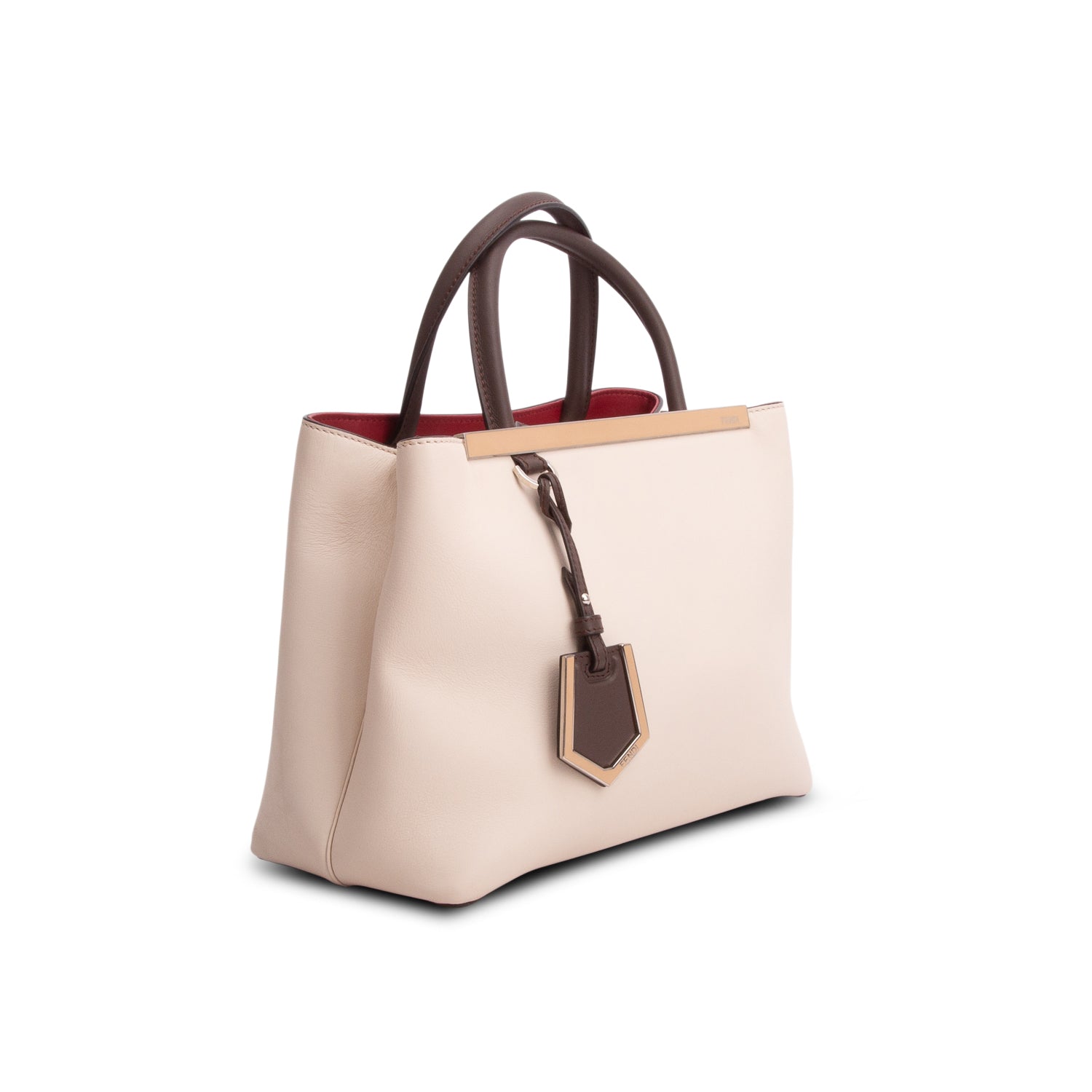 Fendi Creme Vitello Elite Leather Petite 2Jours Tote w/ Straps
