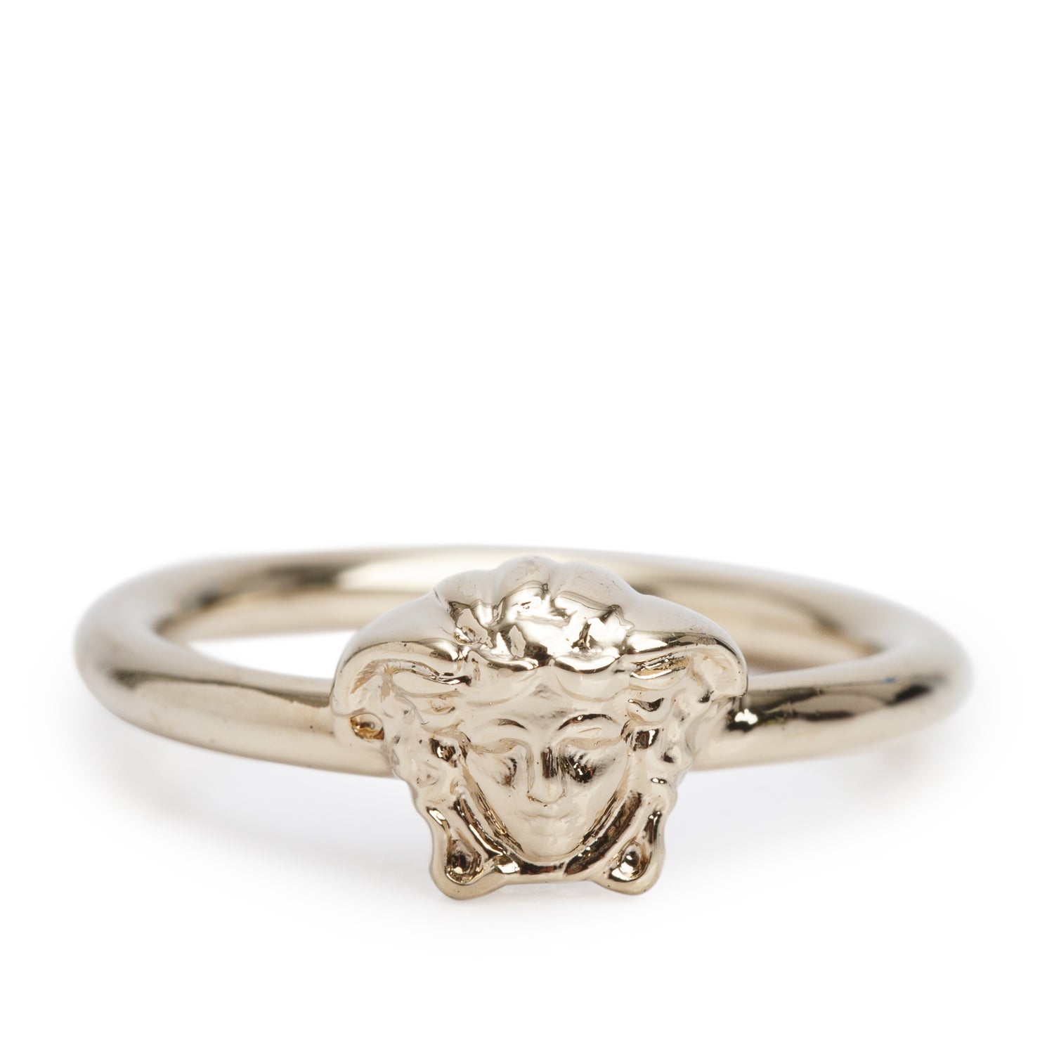 Versace Gold-Plated Metal La Medusa Cocktail Ring, Size 9 w/ Box