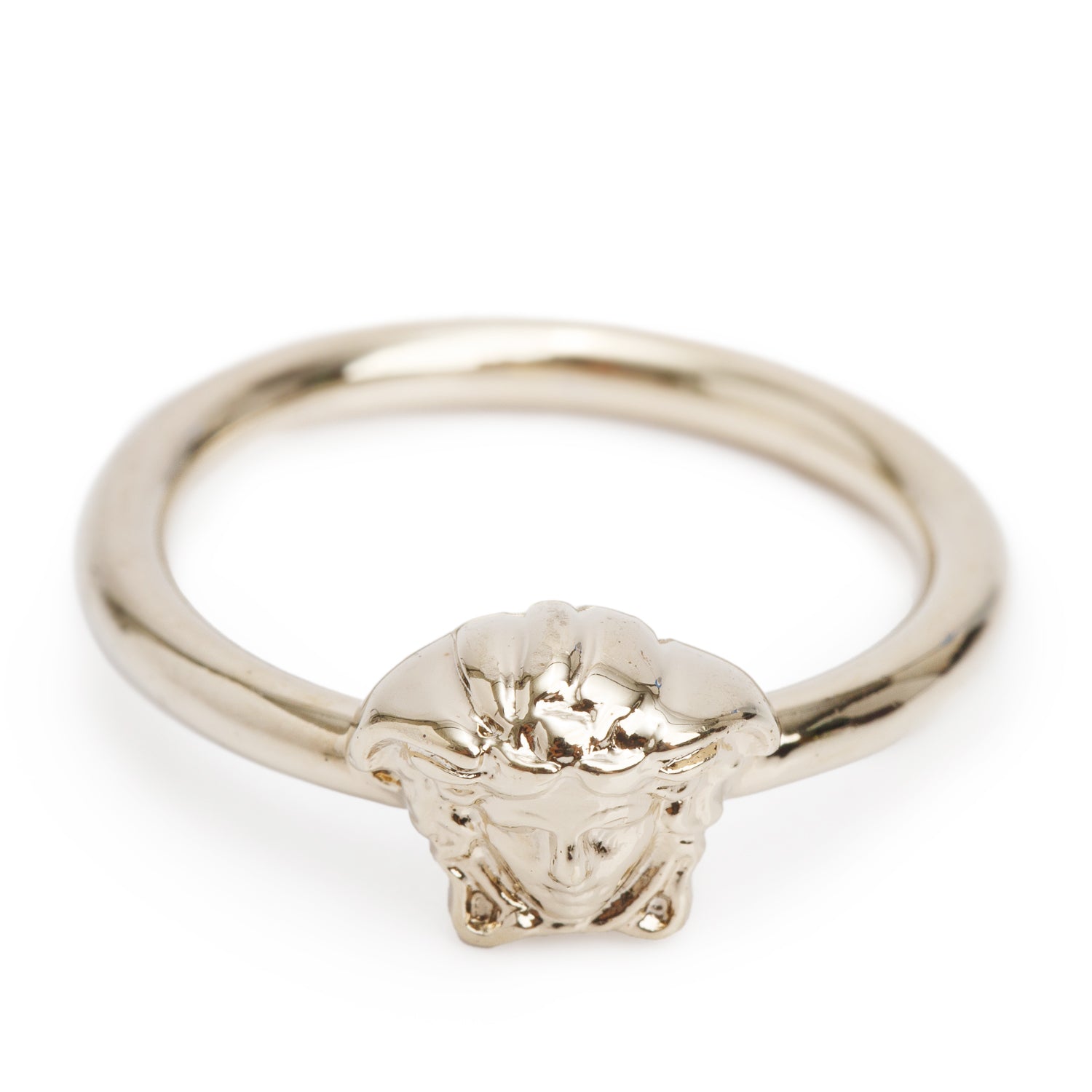 Versace Gold-Plated Metal La Medusa Cocktail Ring, Size 9 w/ Box