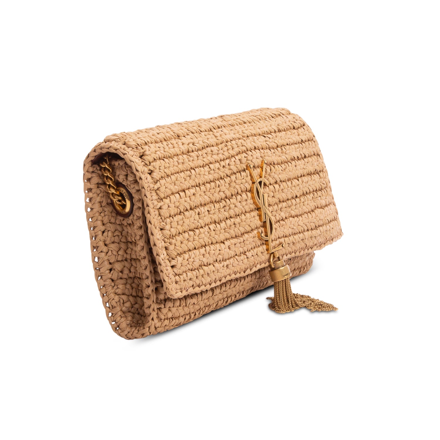 Saint Laurent 2025 Raffia Monogram Tassel Kate 99 w/ Straps