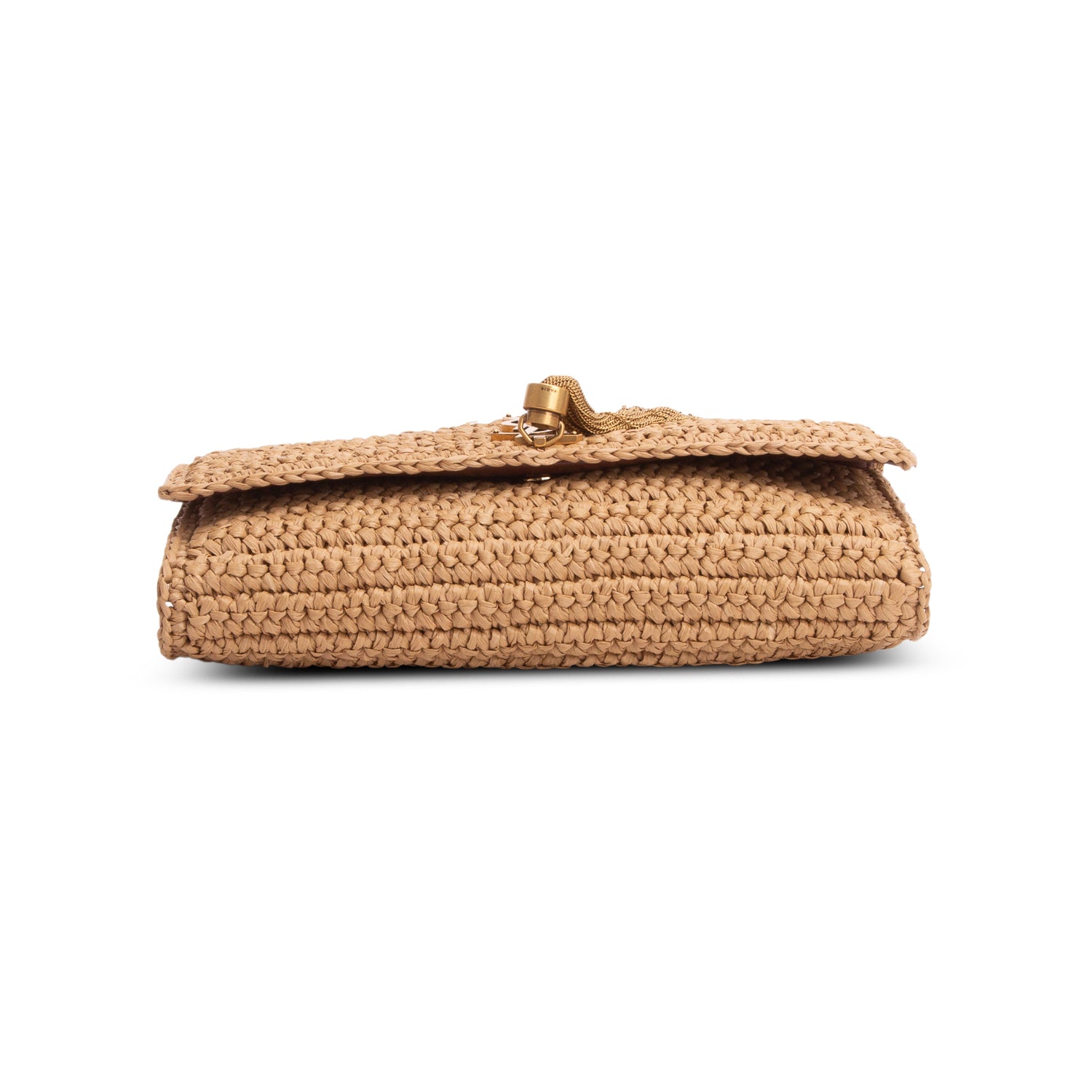 Saint Laurent 2025 Raffia Monogram Tassel Kate 99 w/ Straps