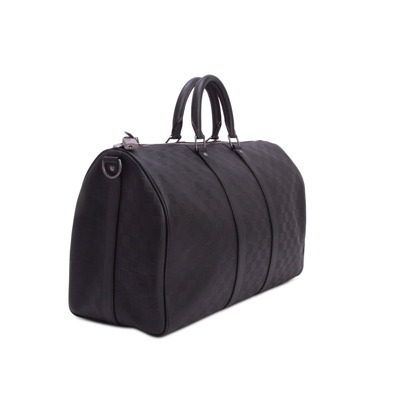Louis Vuitton Black Damier Infini Keepall Bandouliere 45 w/ Box & Receipt