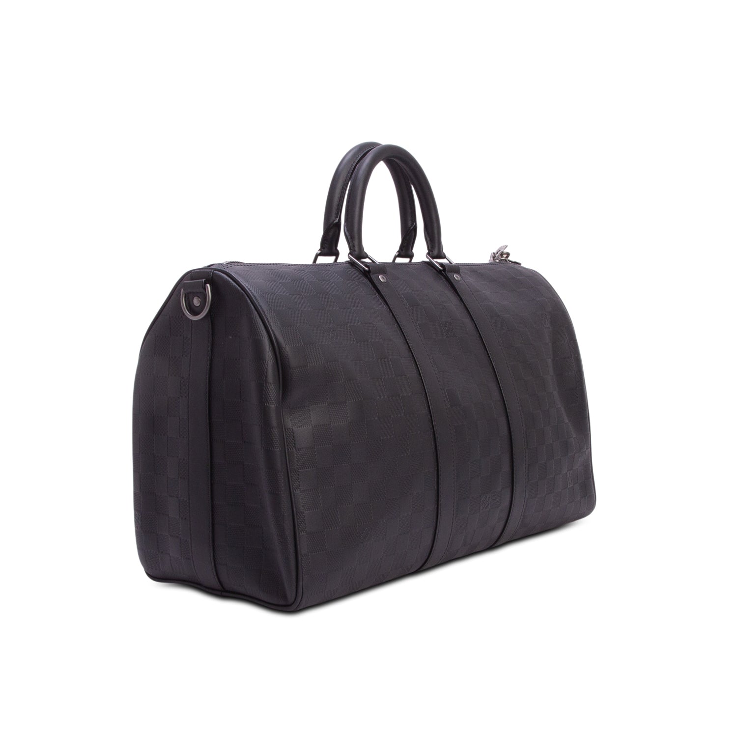 Louis Vuitton Black Damier Infini Keepall Bandouliere 45 w/ Box & Receipt
