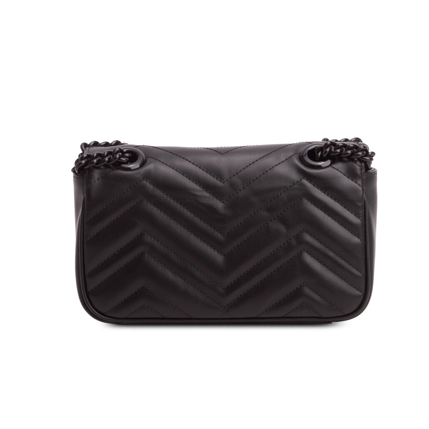 Gucci Black GG Marmont Matelasse Monochrome Small Shoulder Bag w/ Box