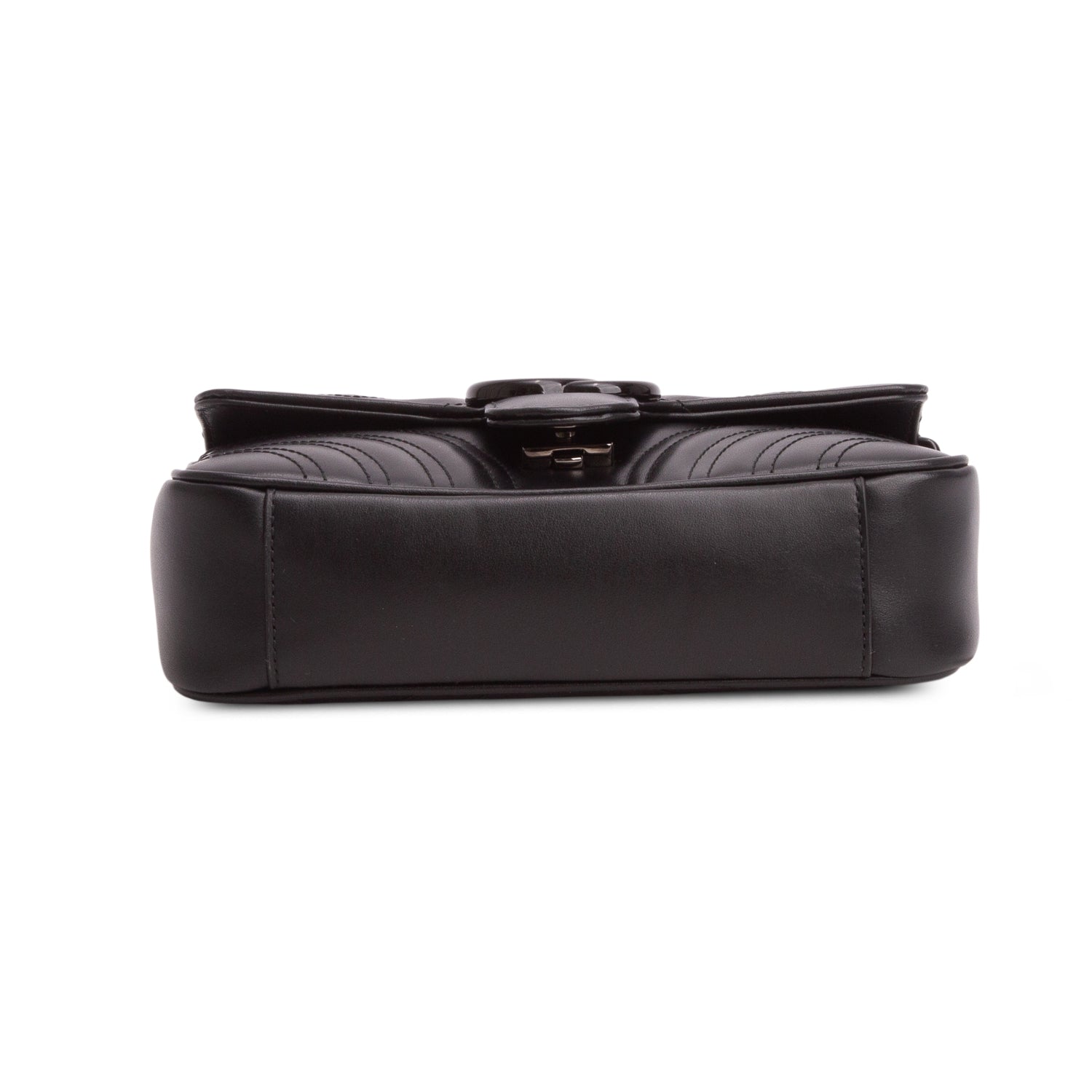 Gucci Black GG Marmont Matelasse Monochrome Small Shoulder Bag w/ Box