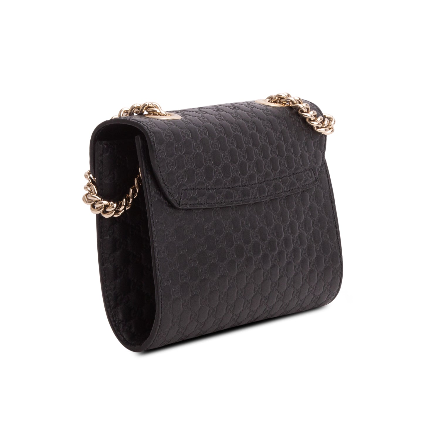 Gucci Black Leather Signature Mini Emily Horsebit Bag