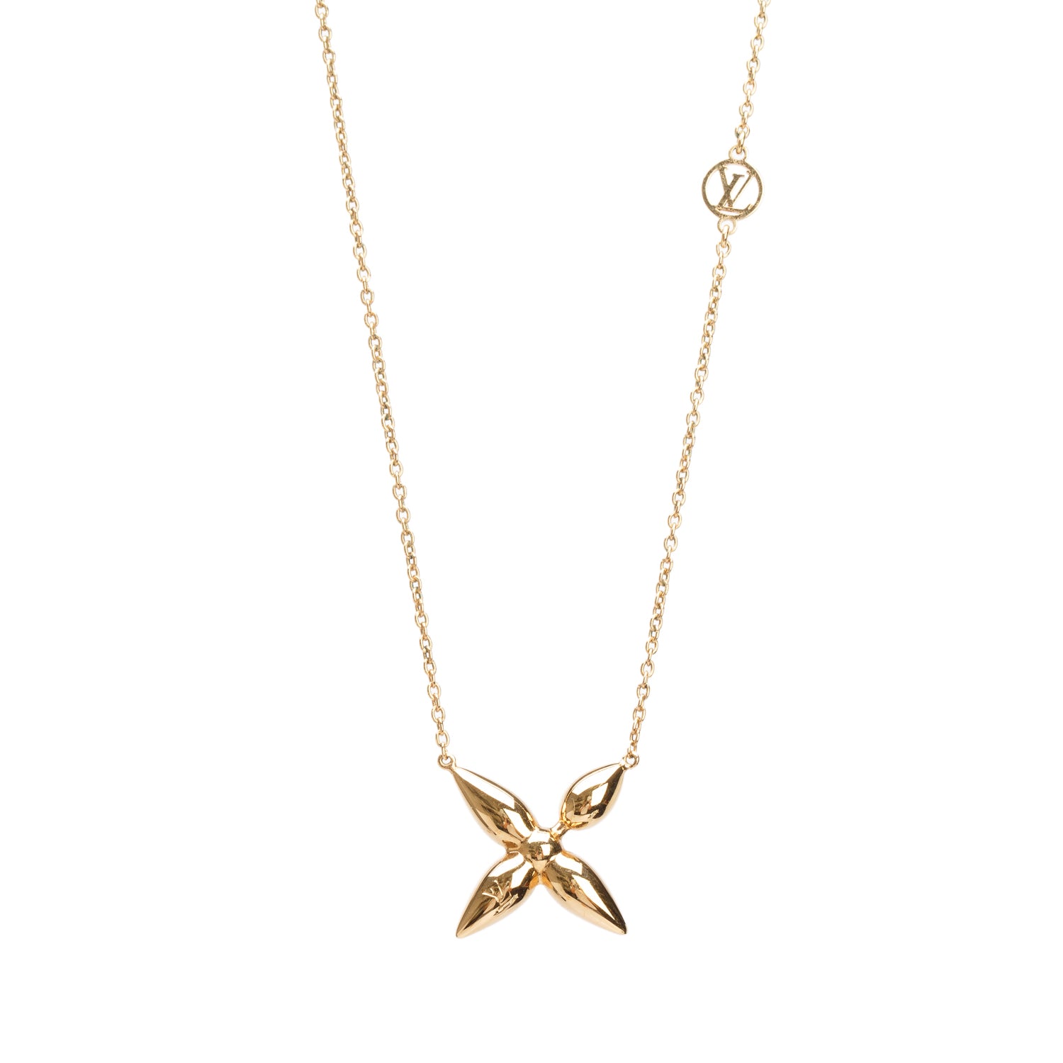 Louis Vuitton 2023 Gold Plated Collier Louisette Necklace w/ Box