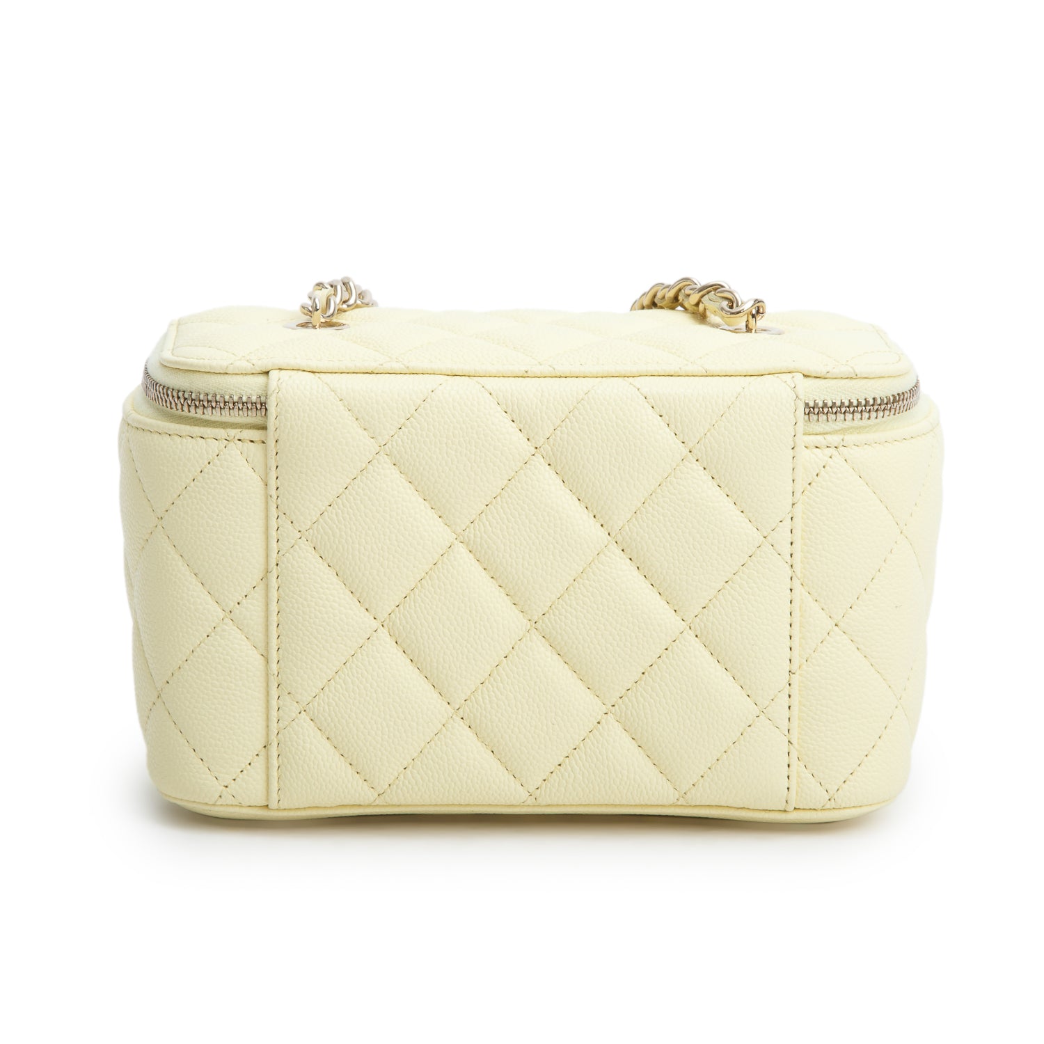 Chanel Yellow Caviar Quilted Leather Small Vanity Case