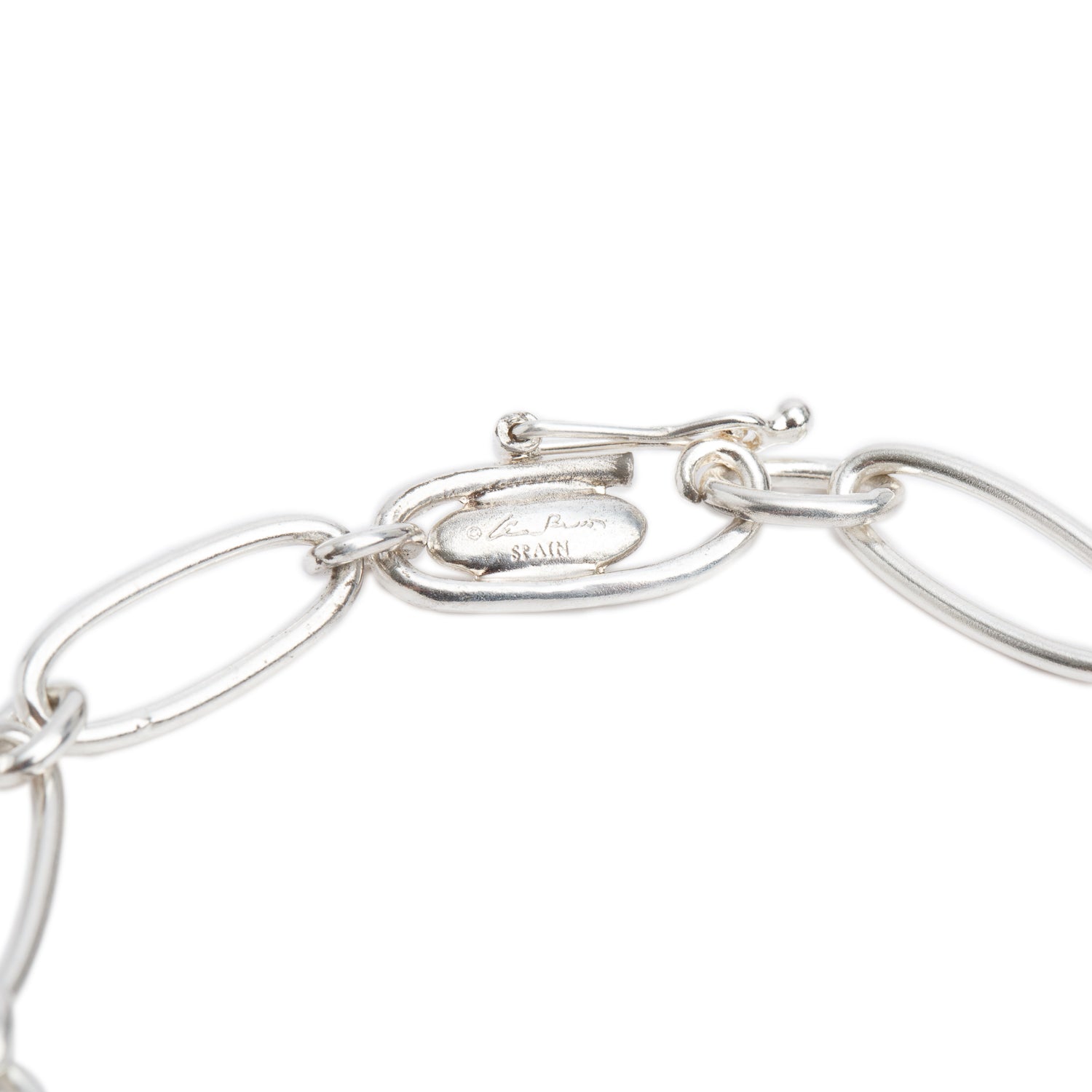 Tiffany & Co. Elsa Peretti Sterling Silver 27 MM Open Heart Charm Bracelet