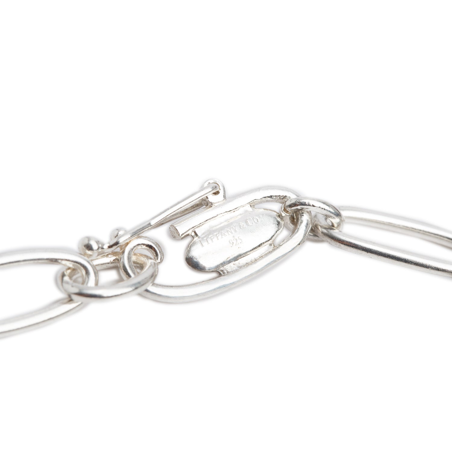 Tiffany & Co. Elsa Peretti Sterling Silver 27 MM Open Heart Charm Bracelet