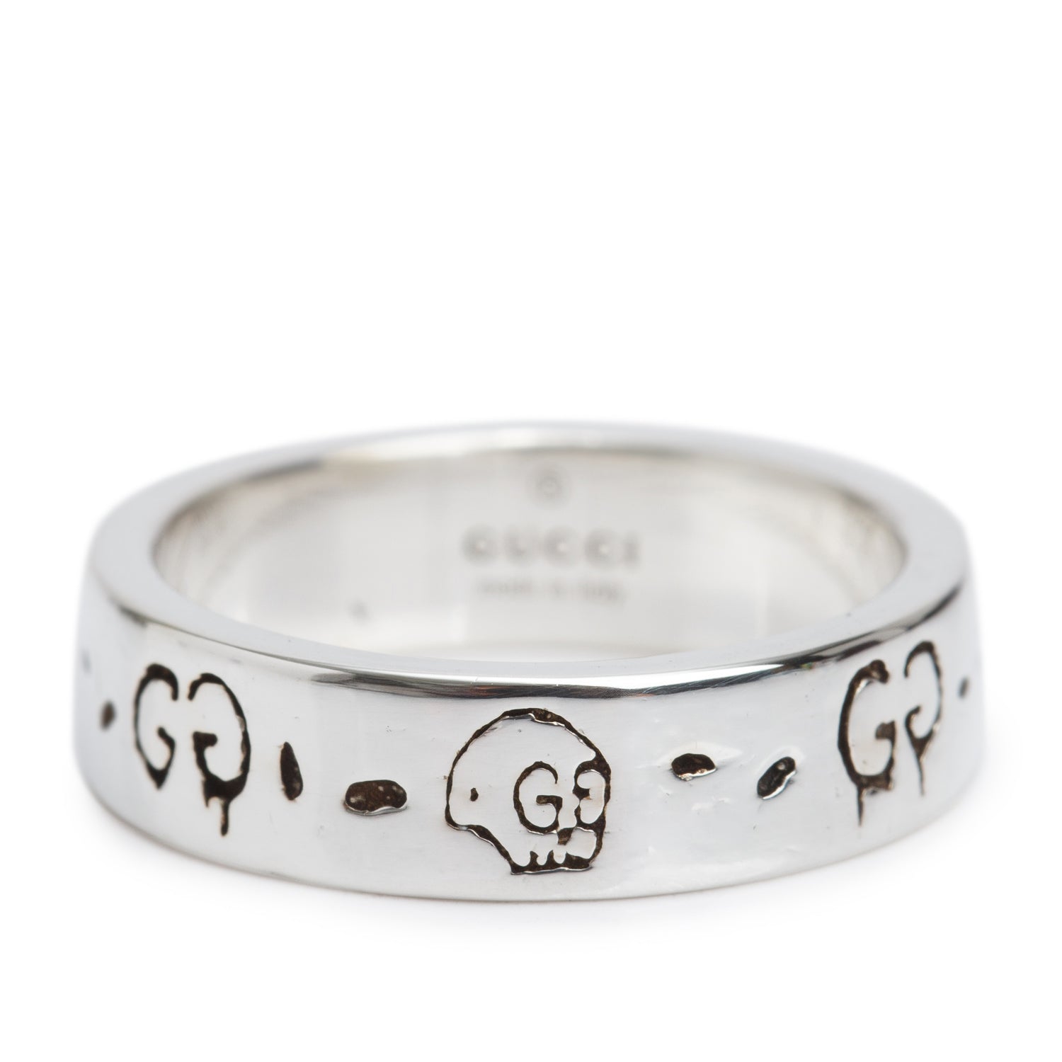 Gucci Sterling Silver Ghost Ring, Size 20 8.75