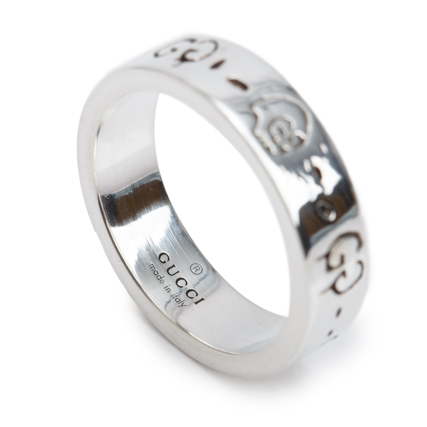 Gucci Sterling Silver Ghost Ring, Size 20 8.75