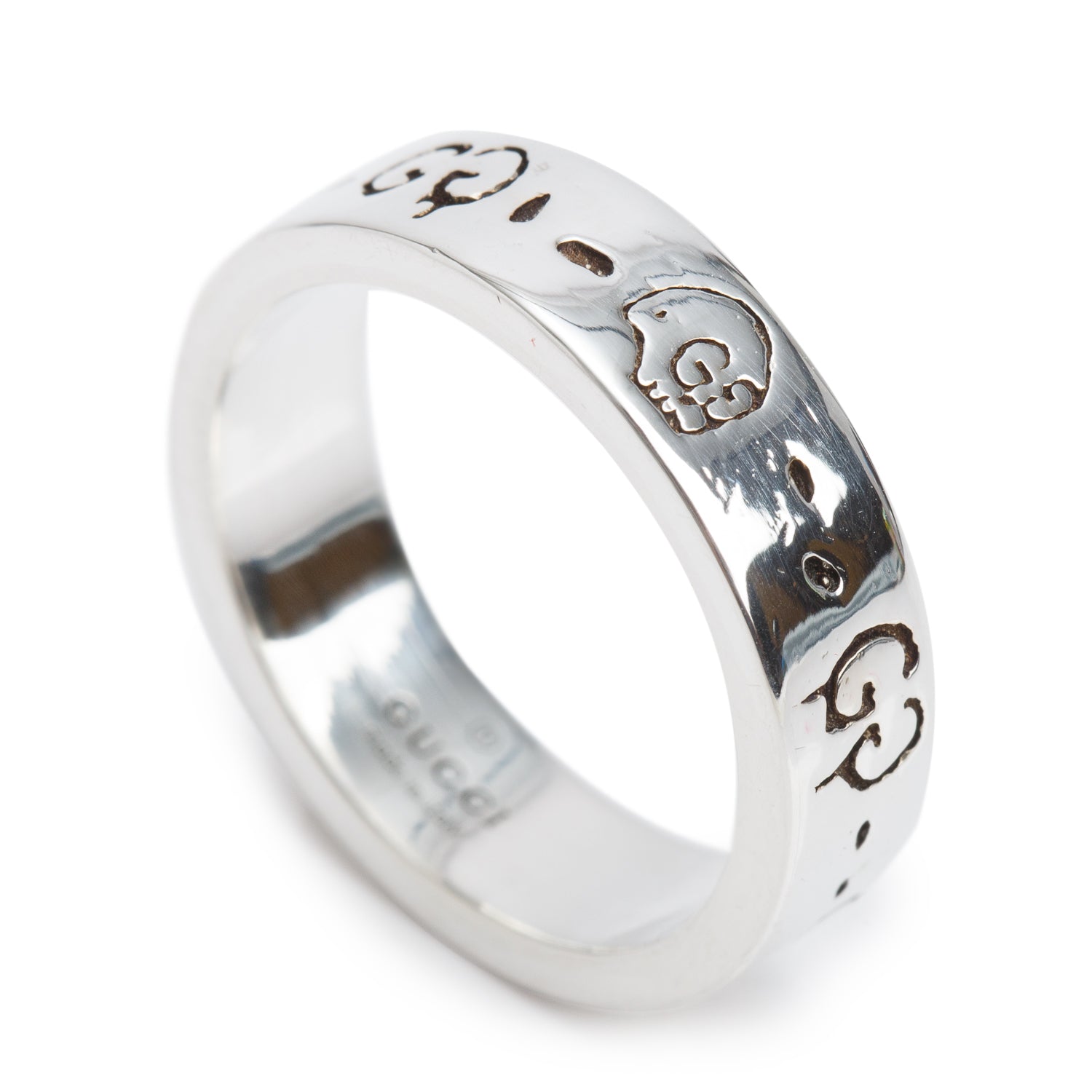 Gucci Sterling Silver Ghost Ring, Size 20 8.75