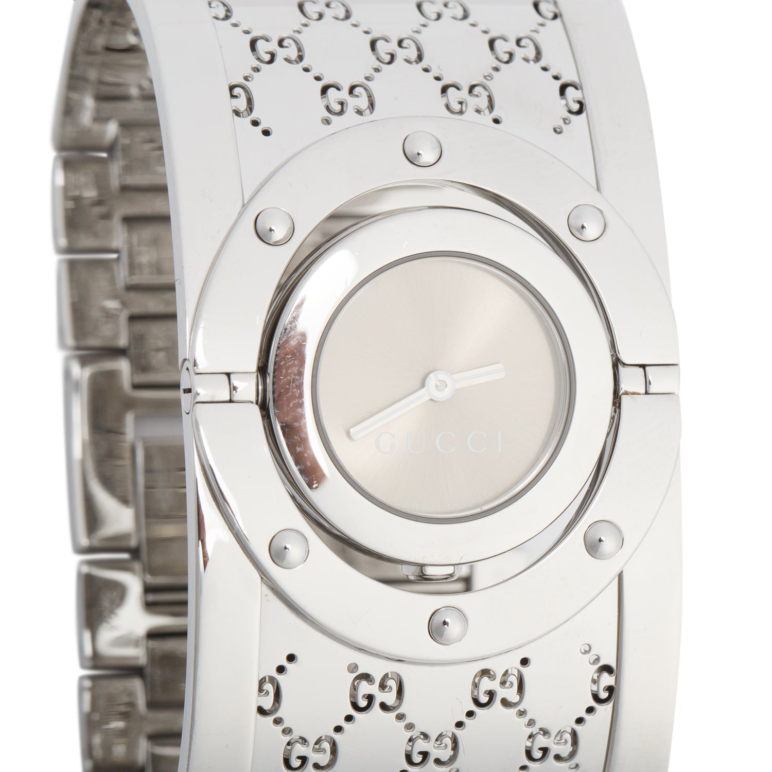 Gucci Stainless Steel 112 Twirl Watch Brown Dial