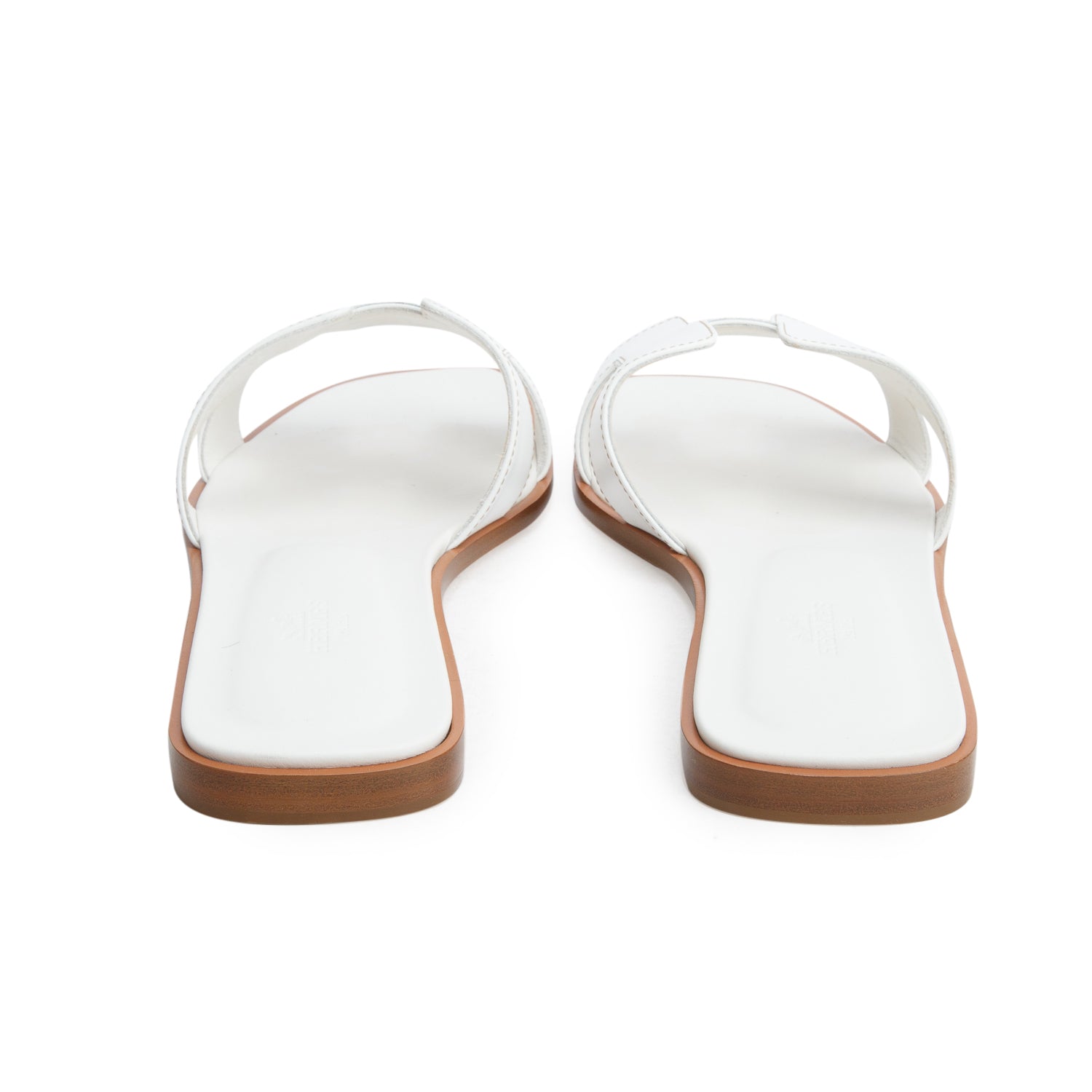 Hermes Blanc Box Leather Oran Sandals, Size 40 w/ Women's Box