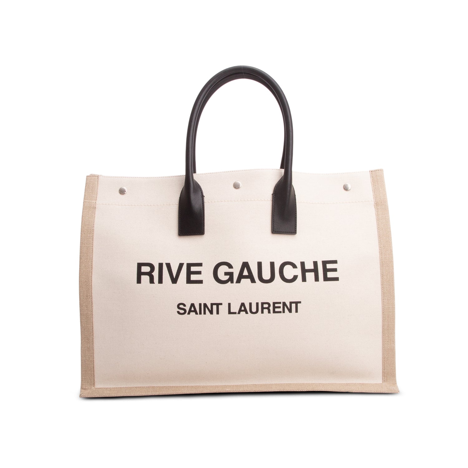 Saint Laurent 2021 Neutral Canvas Large Rive Gauche Canvas Tote
