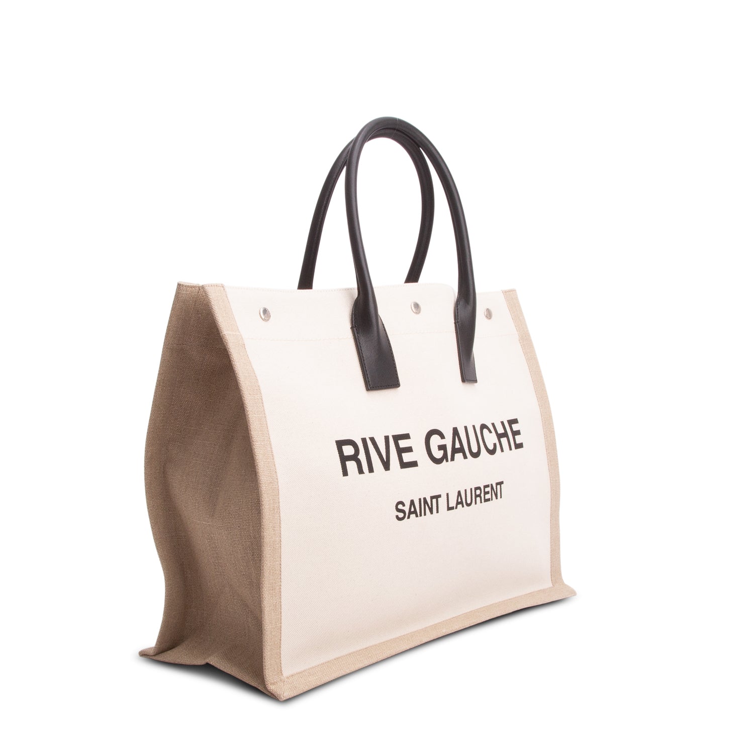 Saint Laurent 2021 Neutral Canvas Large Rive Gauche Canvas Tote