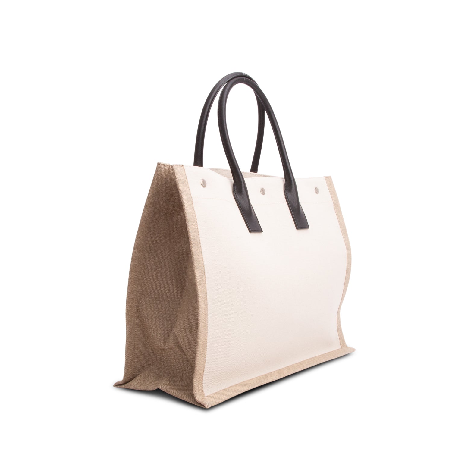 Saint Laurent 2021 Neutral Canvas Large Rive Gauche Canvas Tote