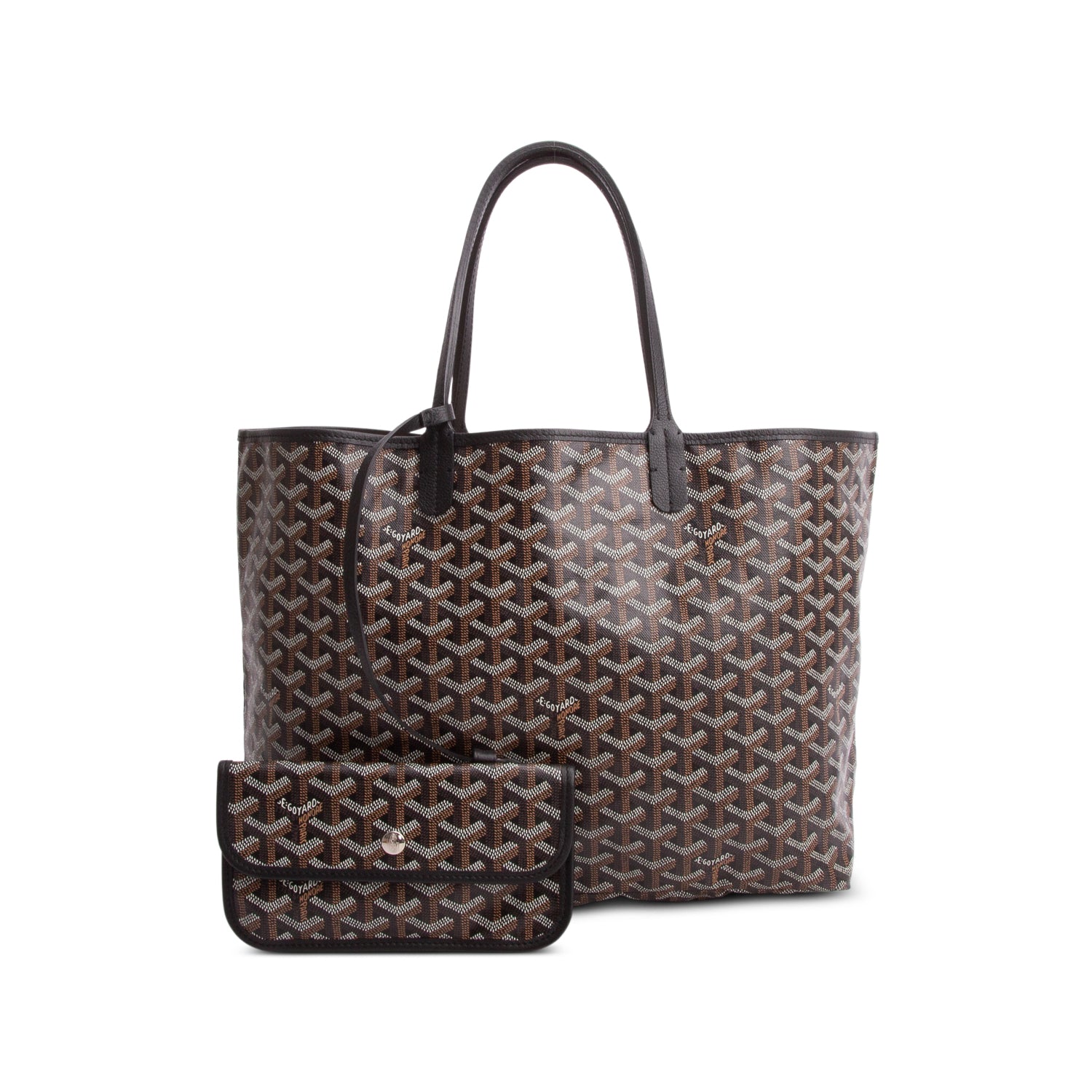 Goyard 2023 Black Goyardine Saint Louis PM Tote w/ Pouch
