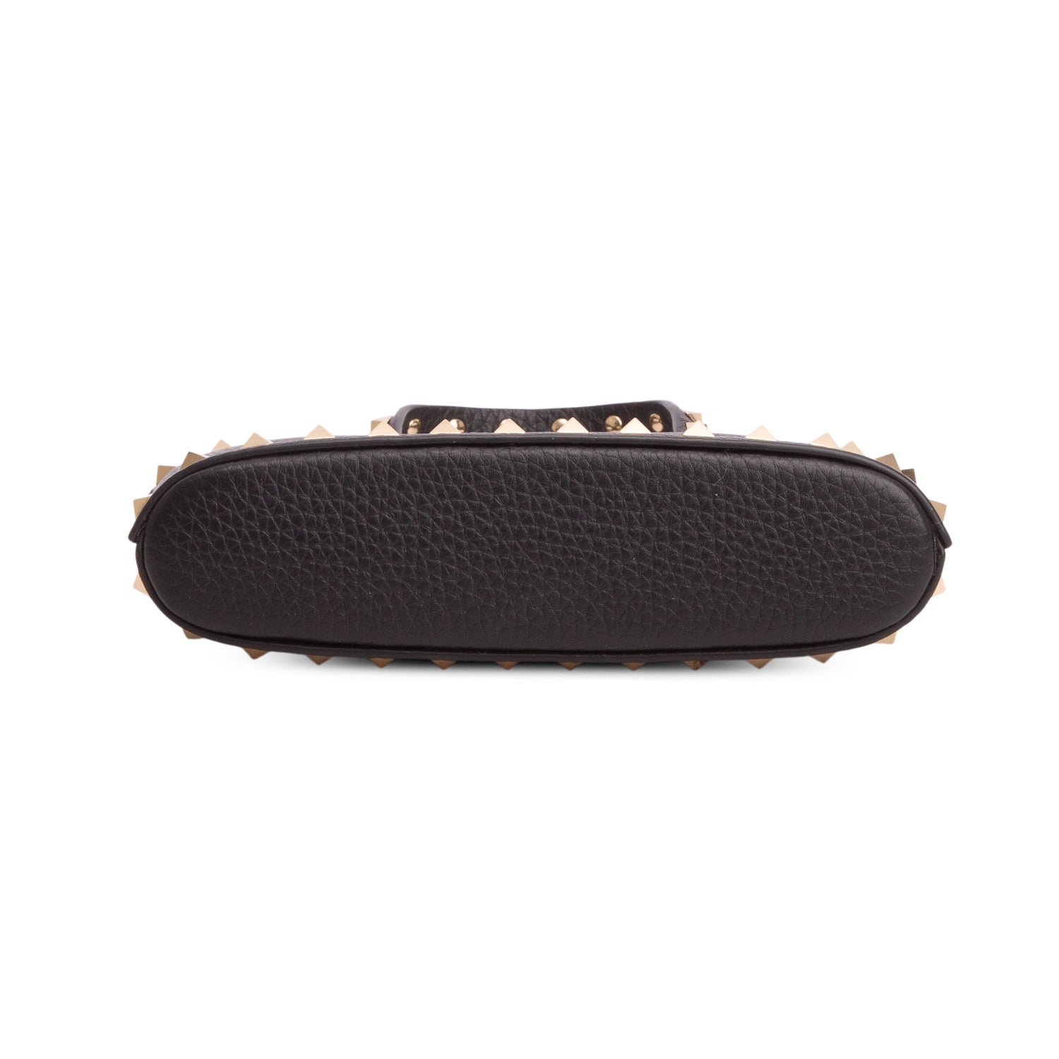 Valentino Black Grainy Calfskin Mini Rockstud Shopping Bag w/ Chain