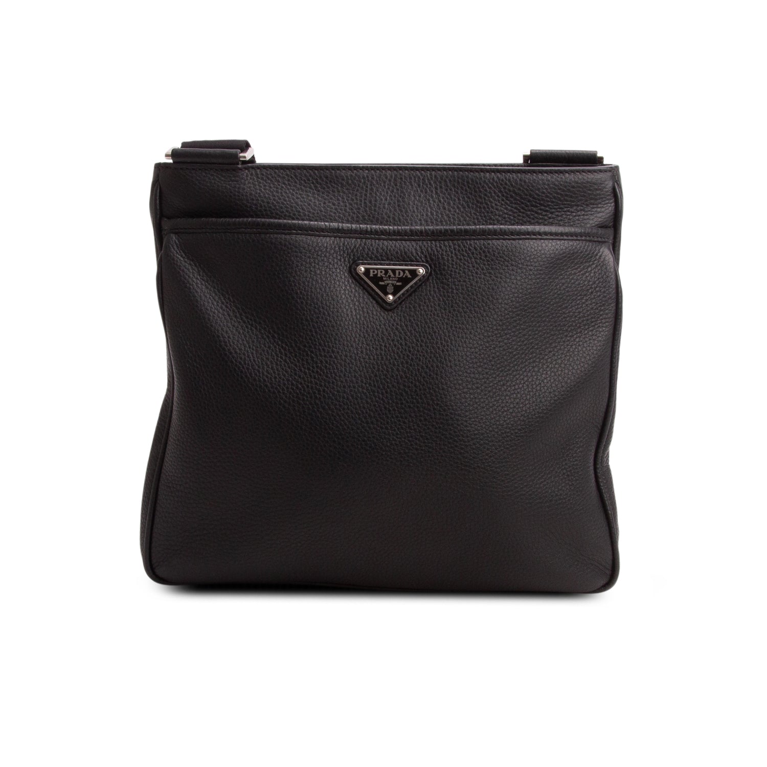 Prada Black Vitello City Messenger Bag w/ Authenticity Card