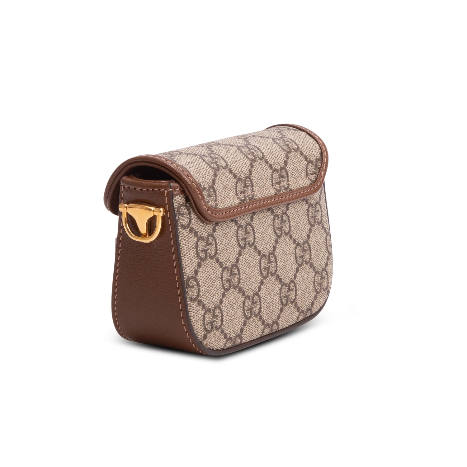 Gucci GG Supreme Monogram Azalea Calfskin Web Horsebit 1955 Wallet w/ Straps