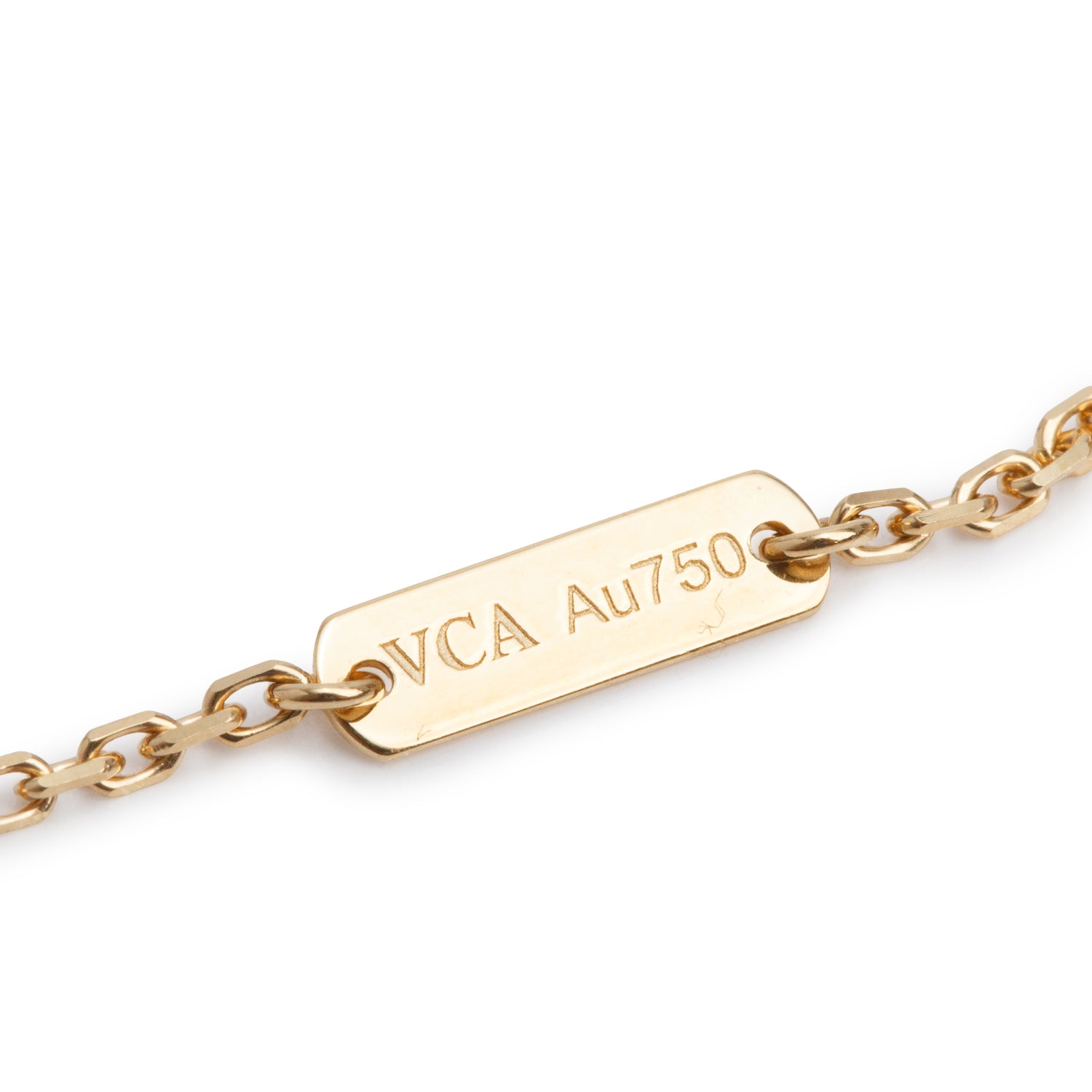 Van Cleef & Arpels 2023 18k Yellow Gold Vintage Alhambra Mother of Pearl Pendant Necklace w/ Box & Certificate
