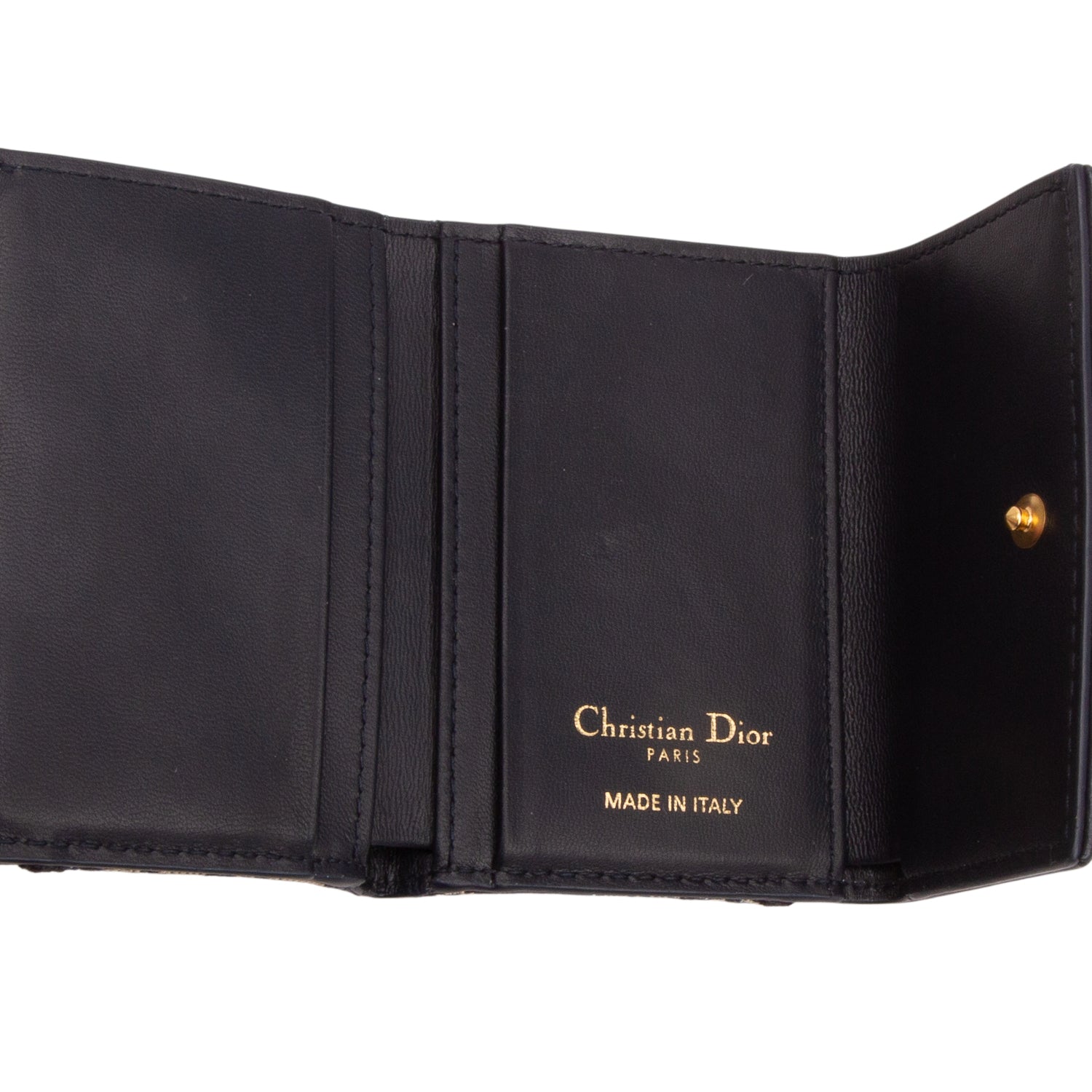 Christian Dior 2024 Navy Smooth Calfskin Oblique Jacquard 30 Montaigne Veronia Wallet w/ Box