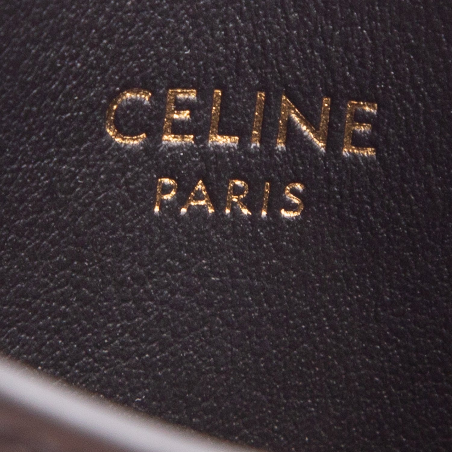 Celine 2024 Black Shiny Calfskin Triomphe Logo Card Holder w/ Box