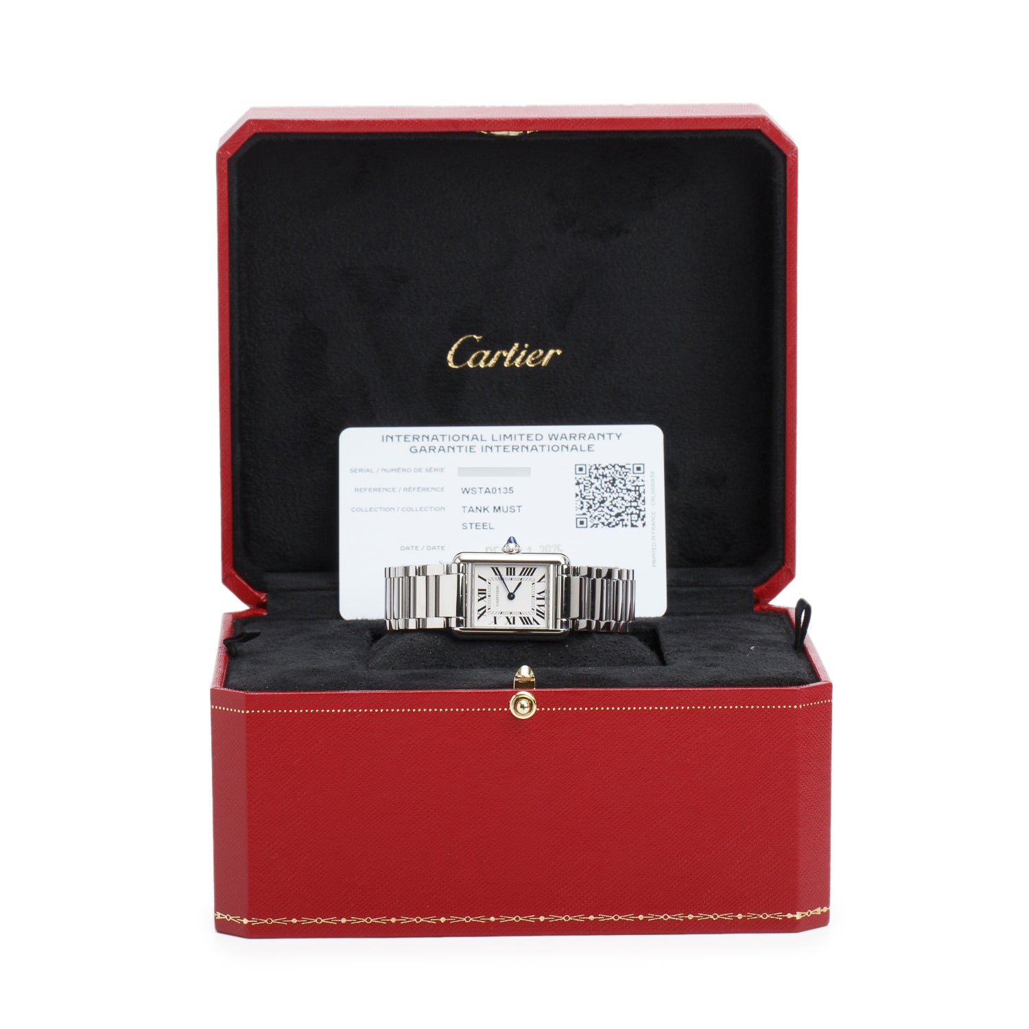 Cartier 2025 Stainless Steel Tank Must de Cartier Quartz Watch, Small Model 4322 w/ Box & Papers