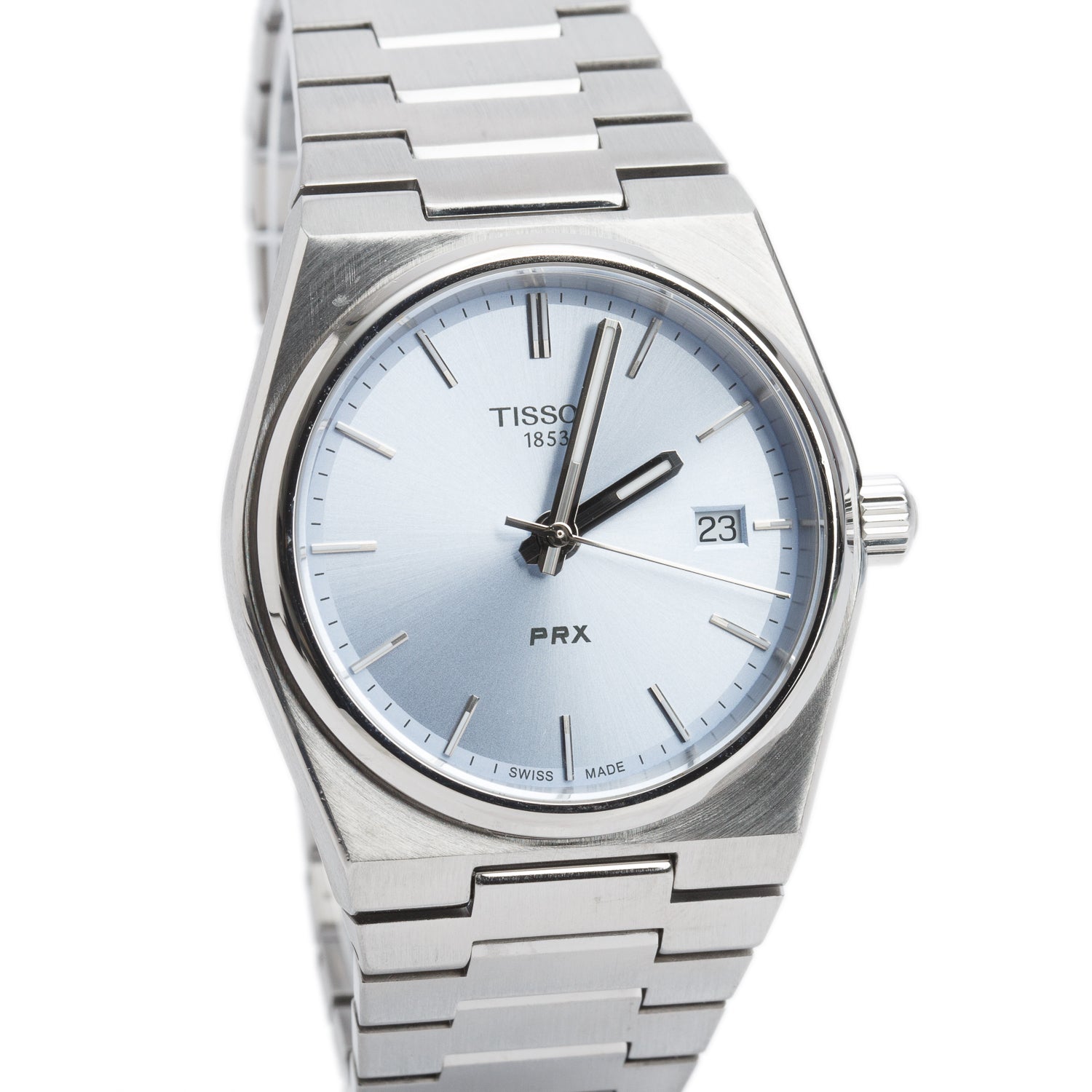 Tissot Stainless Steel PRX Light Blue Dial 35 MM Quartz Watch Light Blue Dial