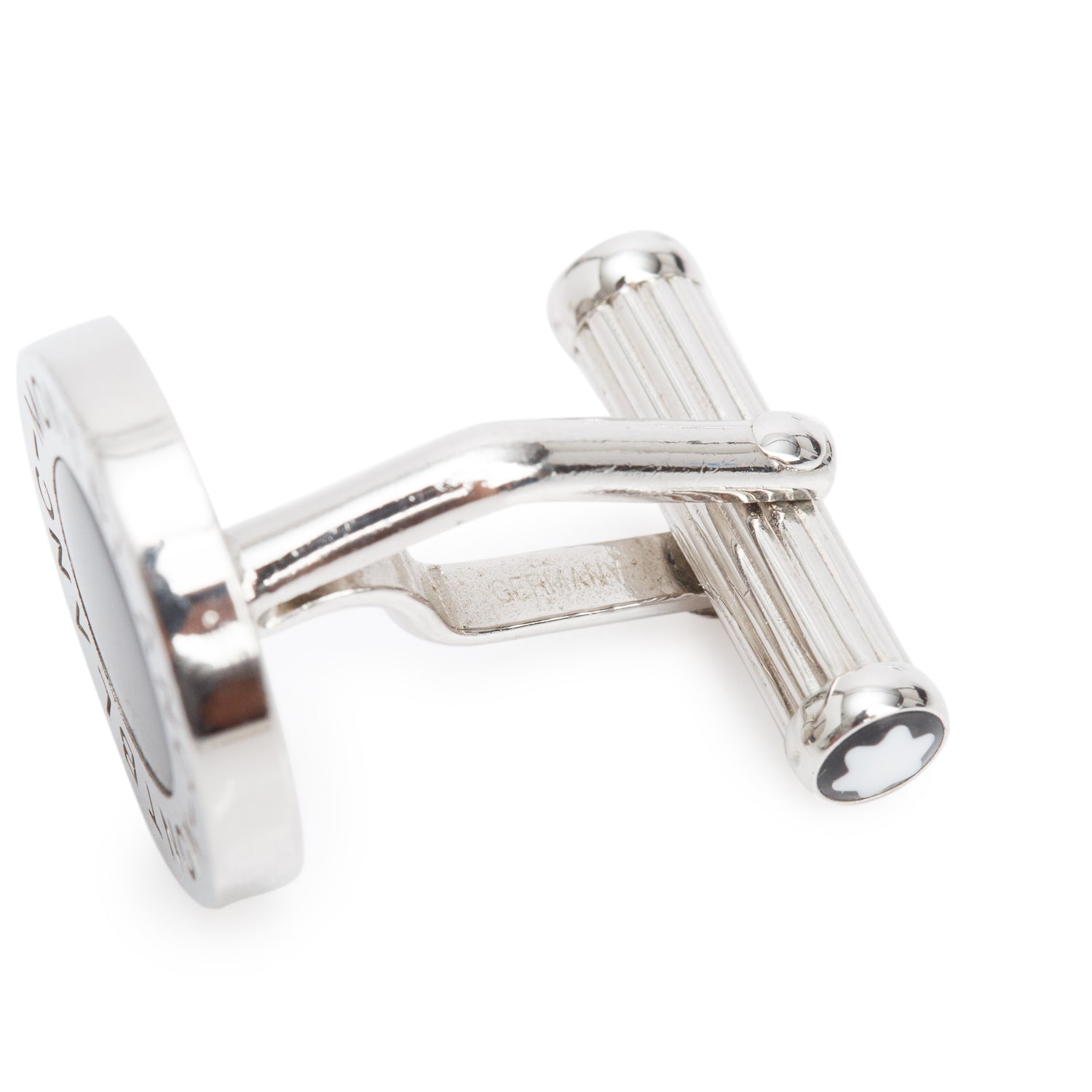 Montblanc Stainless Steel Meisterstuck Onyx Cufflinks w/ Box