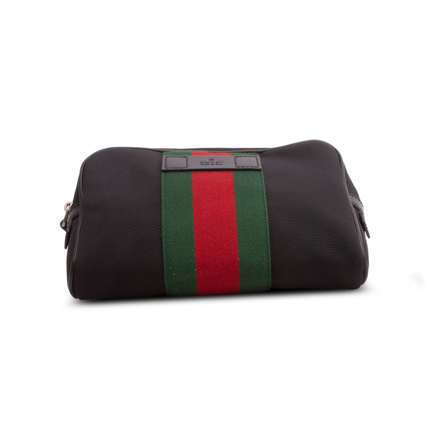 Gucci Black Canvas Web Slim Belt Bag