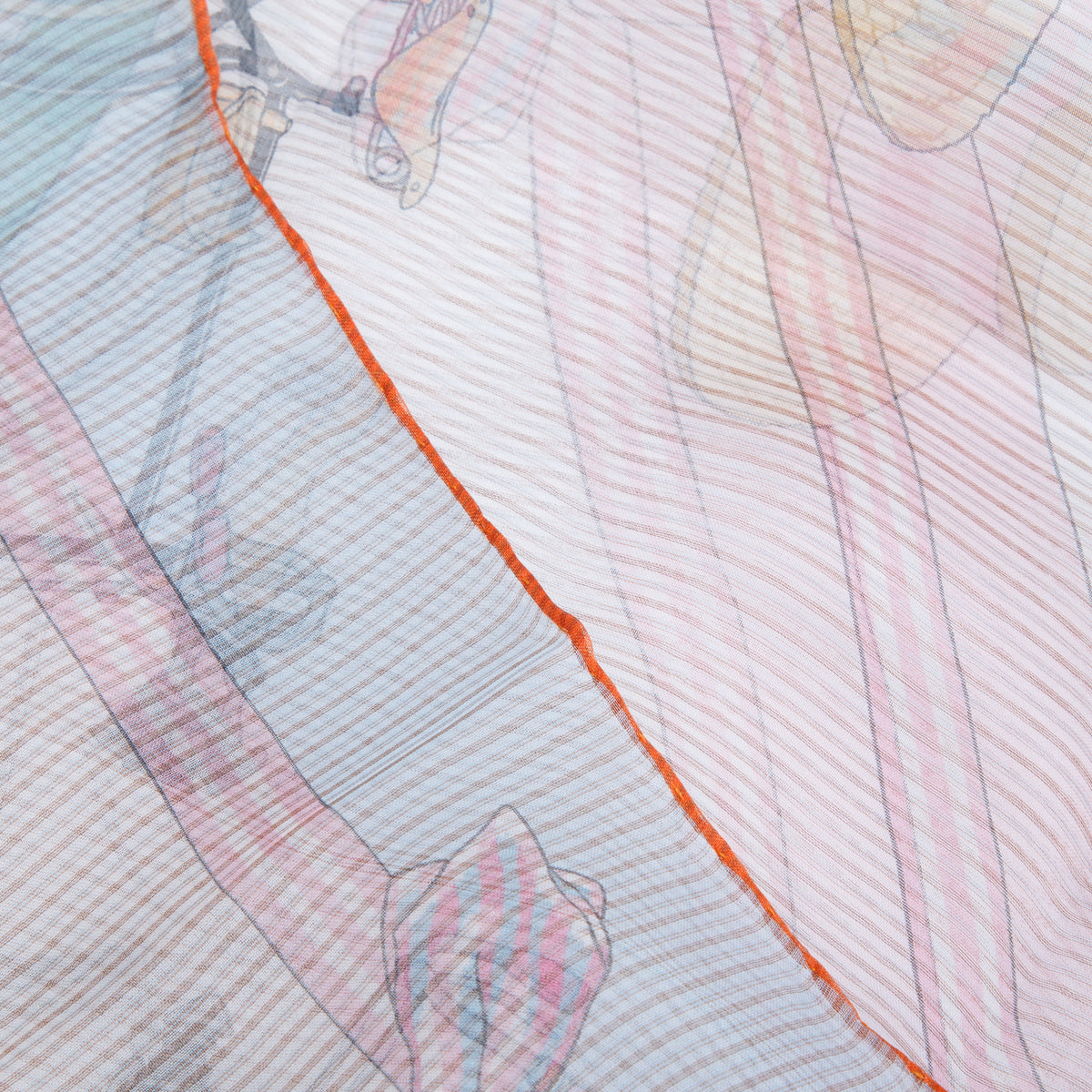 Hermes Blue & Multicolor 'Les Becanes' Silk Scarf 70 w/ Box