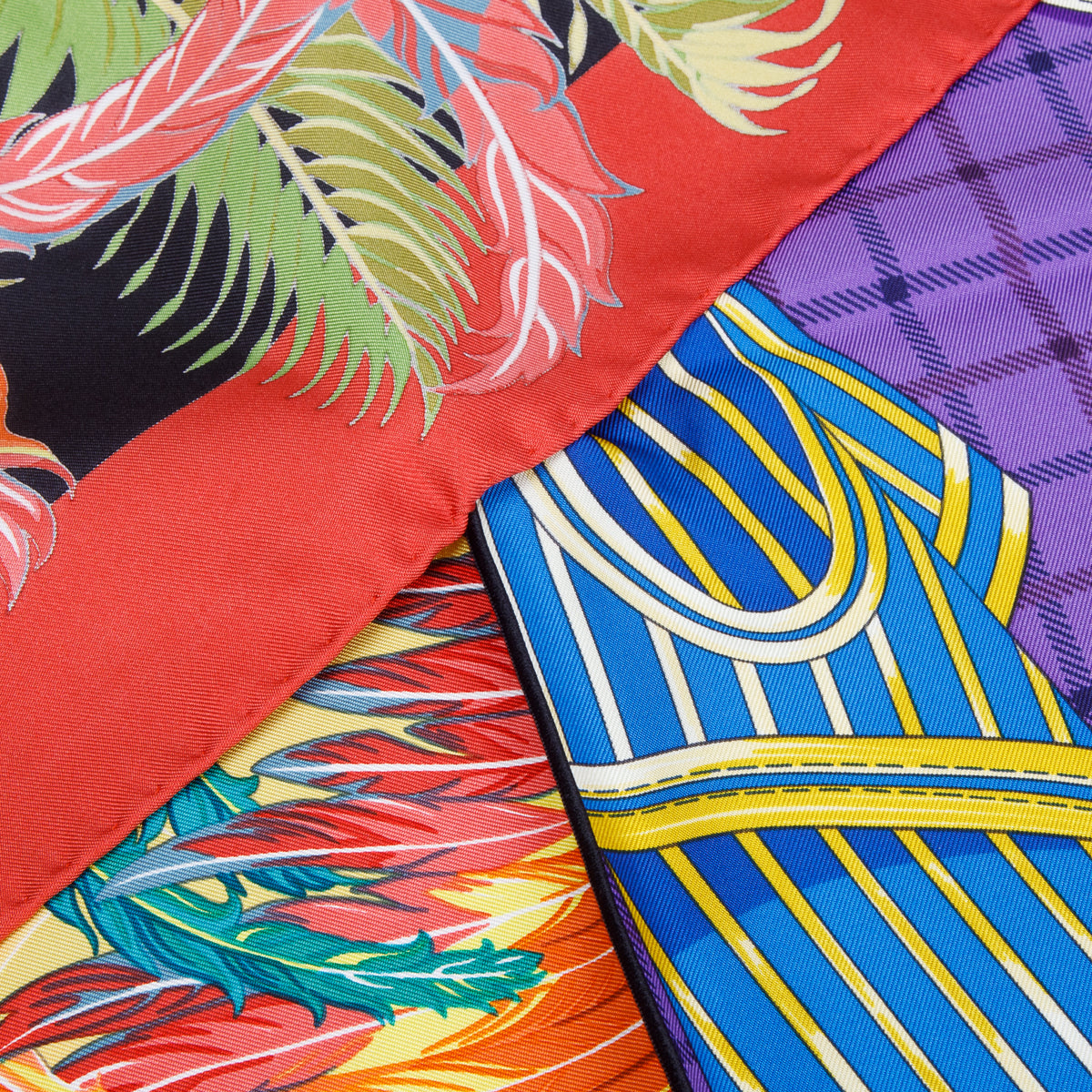 Hermes Multicolor 'Mythique Phoenix' & 'Carmails' Silk Scarf 90 w/ Box